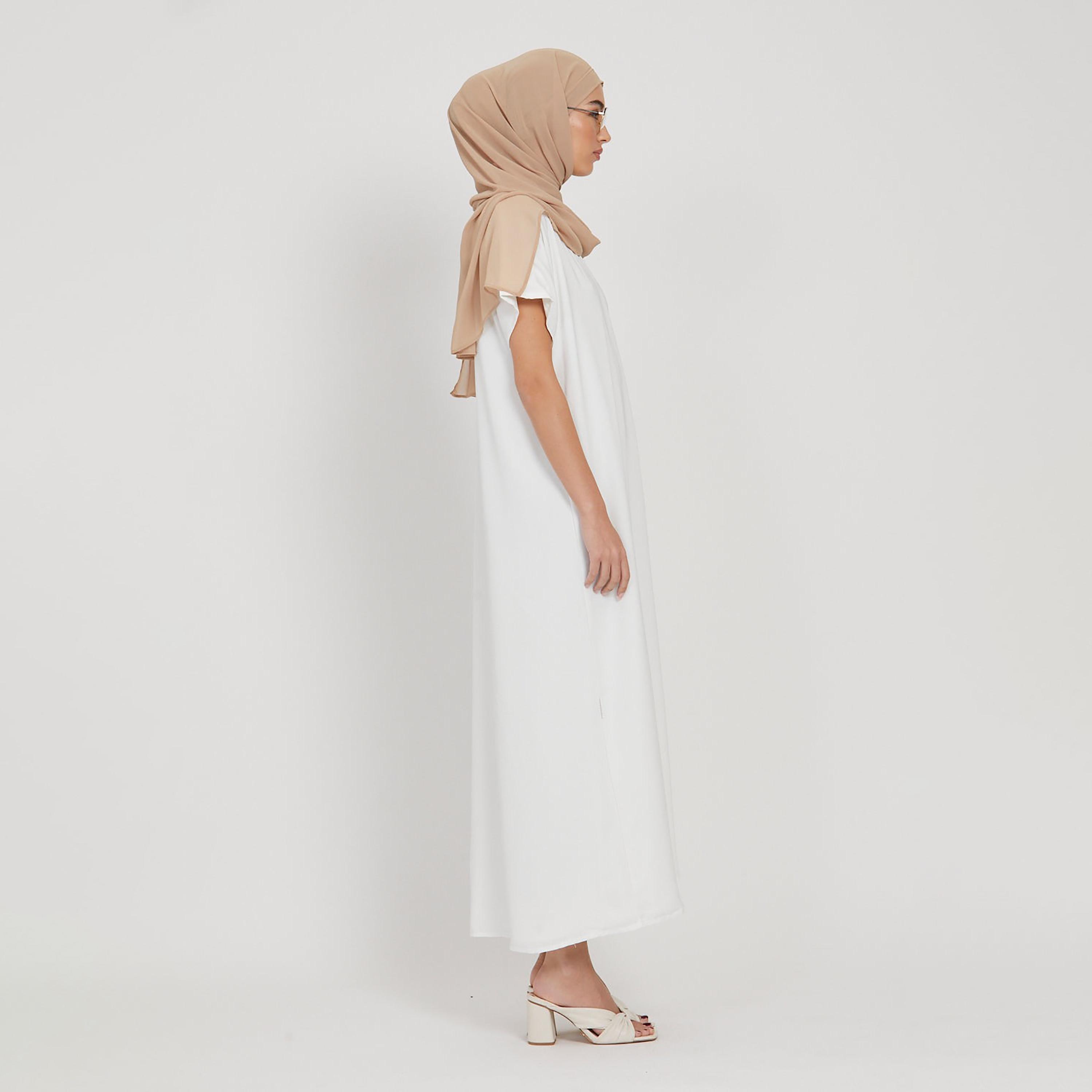 Nukhbaa White Nida Abaya Inner Dress-women-arabicclothing-abayainner-image-3