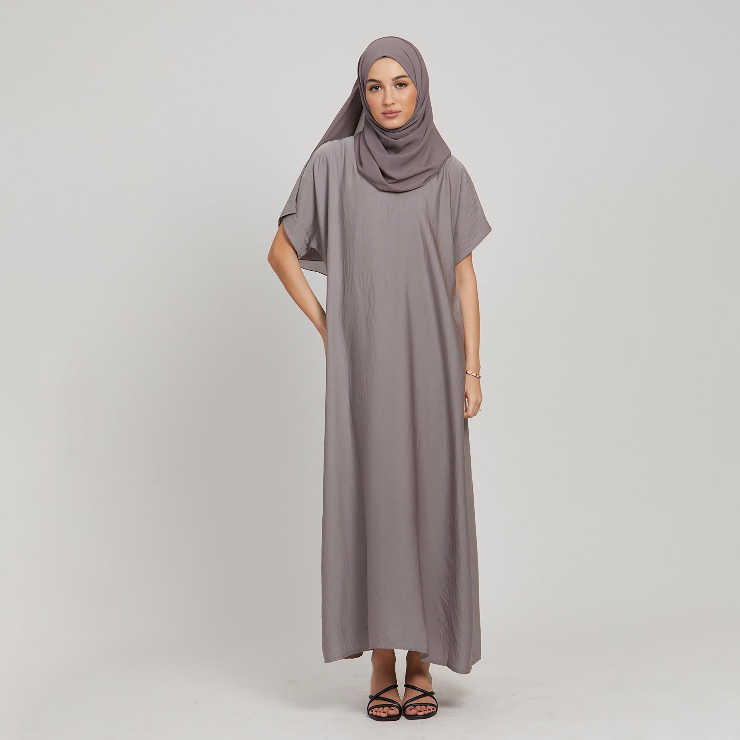 Nukhbaa Grey Nida Abaya Inner Dress-women-arabicclothing-abayainner-image-1