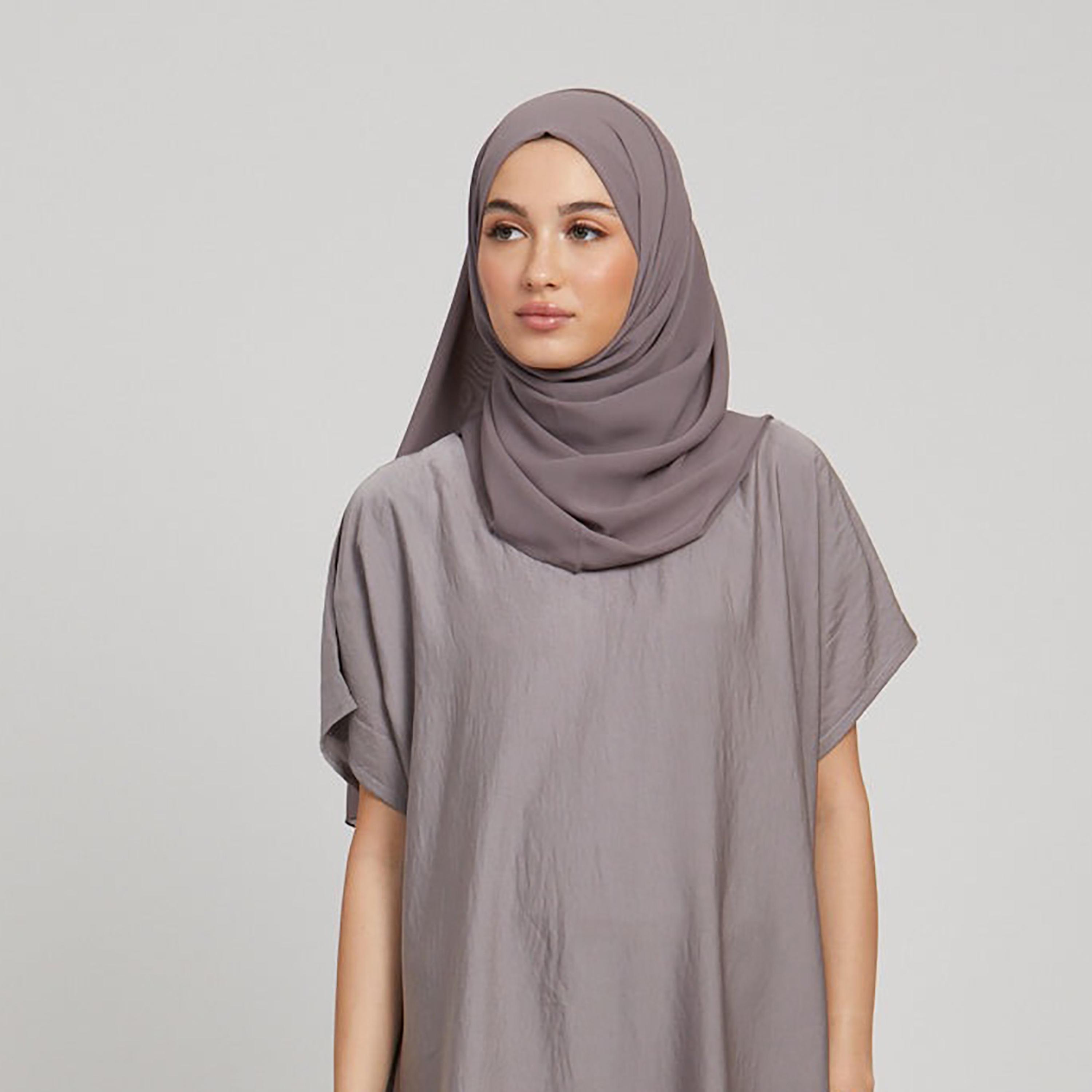 Nukhbaa Grey Nida Abaya Inner Dress-women-arabicclothing-abayainner-image-2
