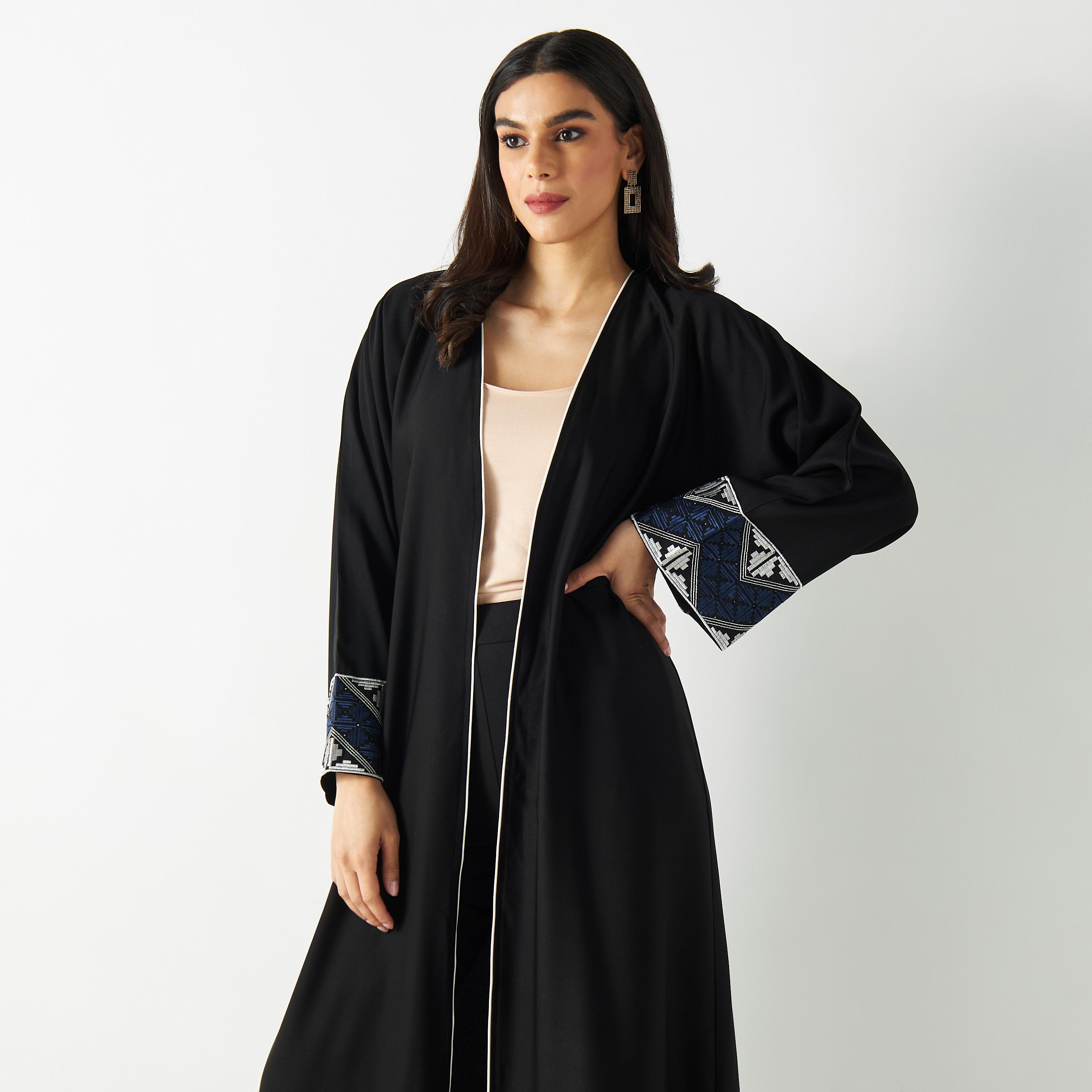 Embroidered Sleeves Abaya-women-arabicclothing-abayas-image-2