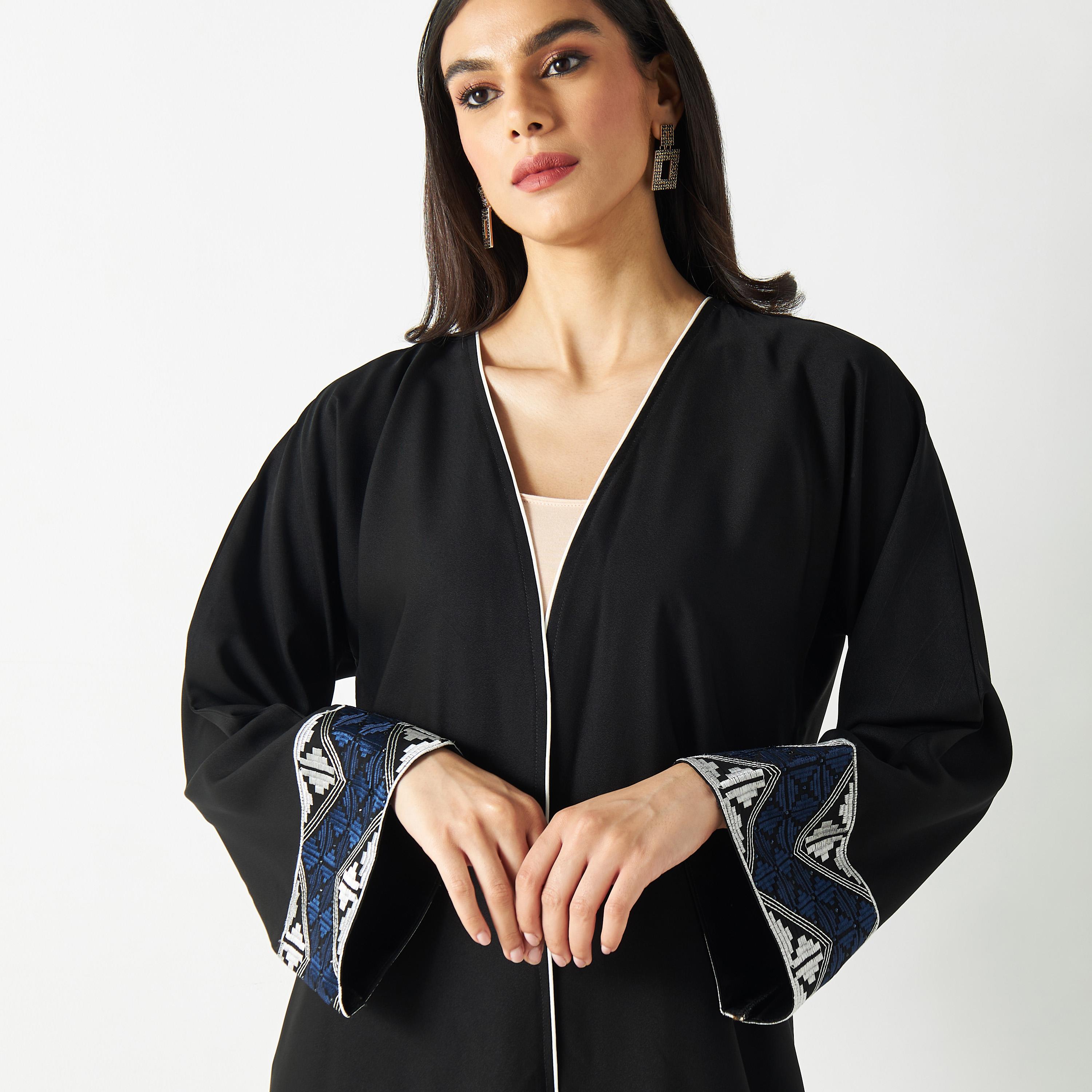 Embroidered Sleeves Abaya-women-arabicclothing-abayas-image-3