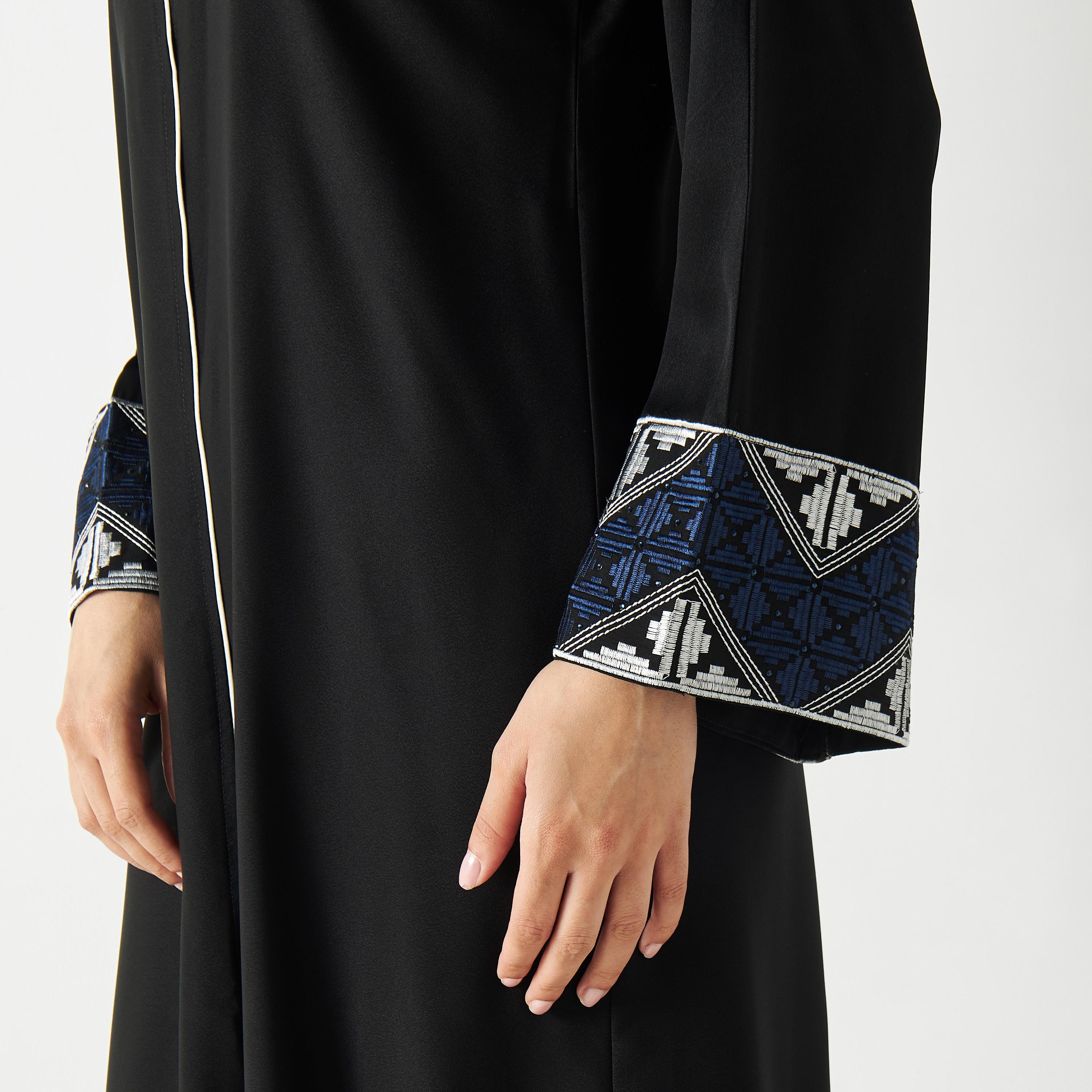 Embroidered Sleeves Abaya-women-arabicclothing-abayas-image-4