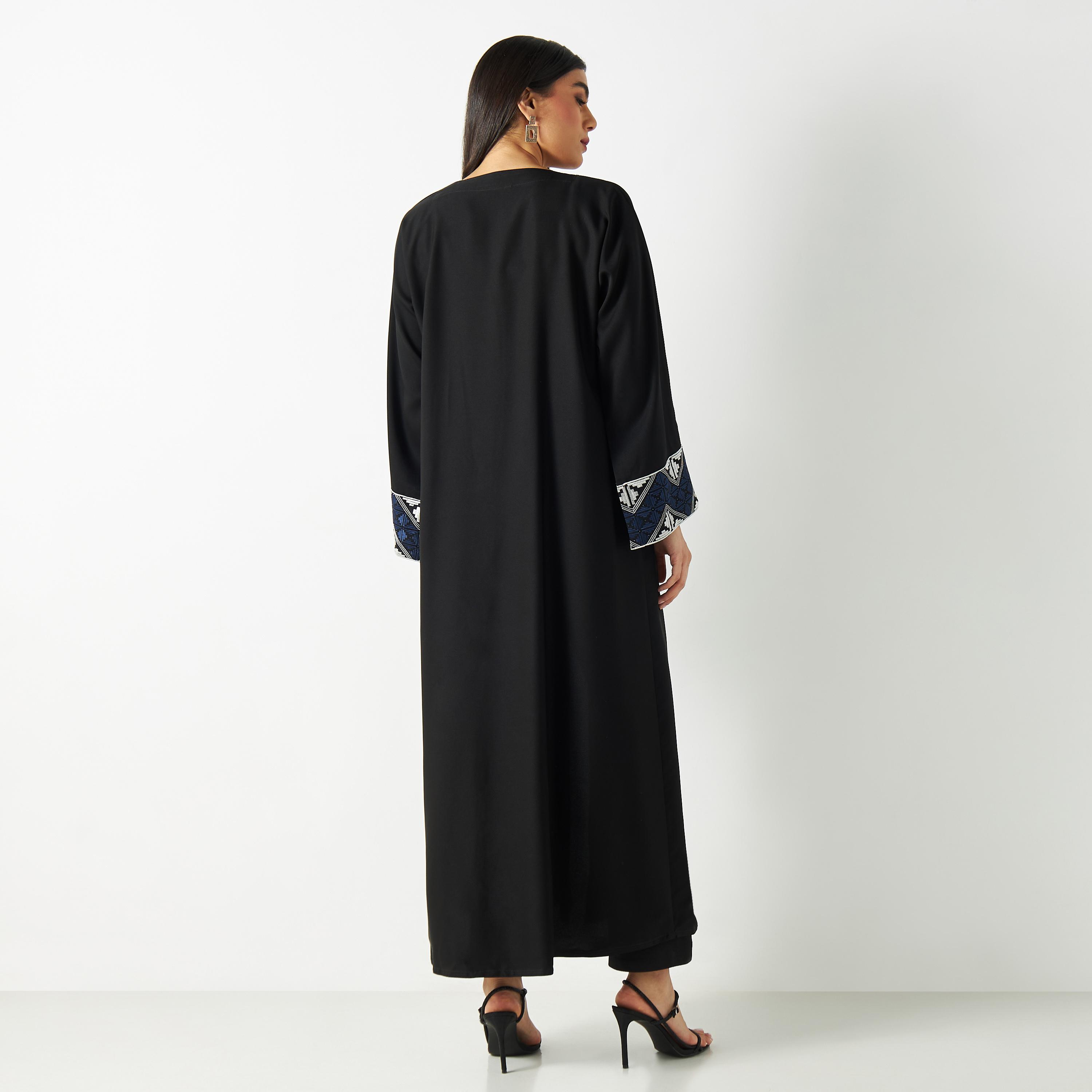 Embroidered Sleeves Abaya-women-arabicclothing-abayas-image-5