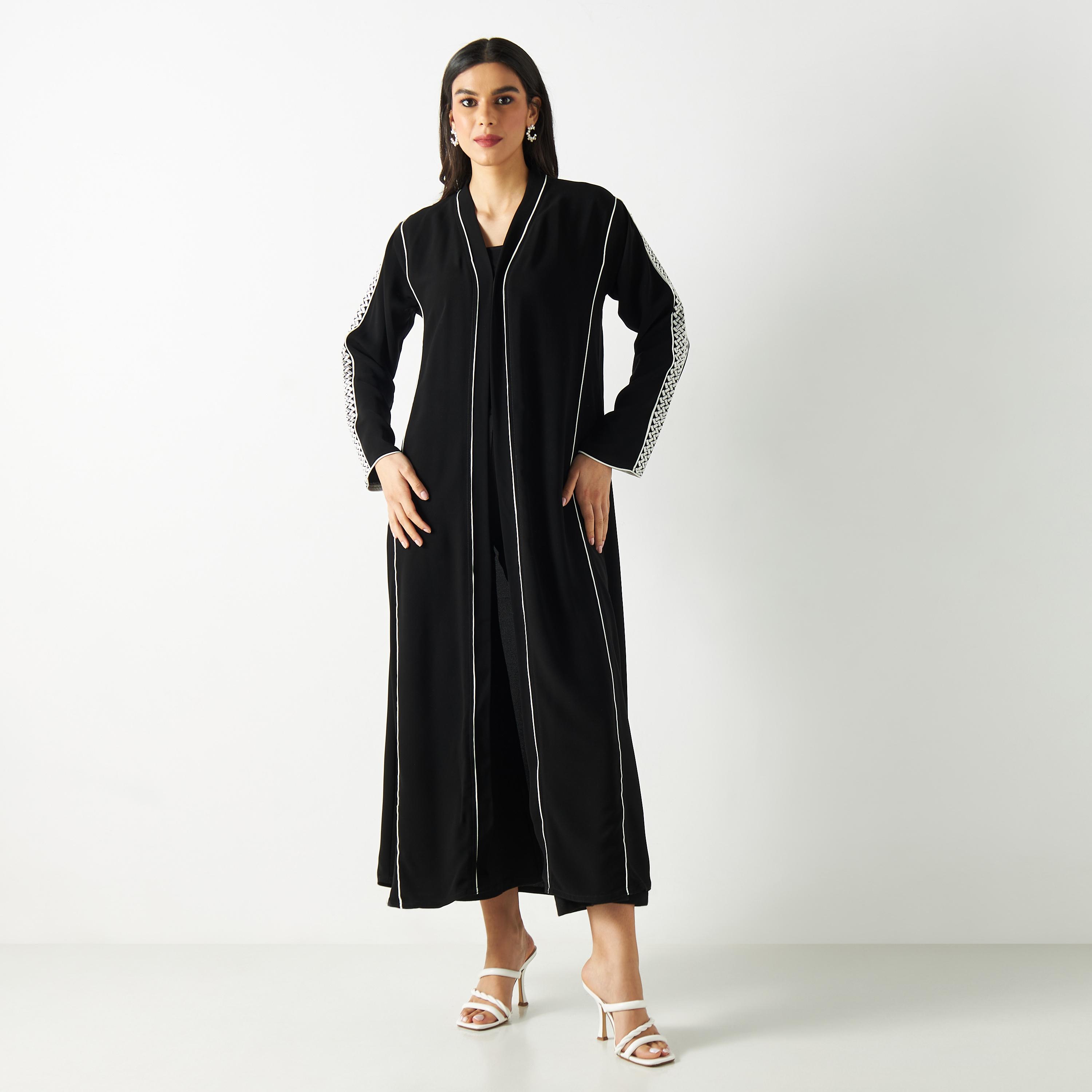 Open Front Embroidered Abaya-women-arabicclothing-abayas-image-1