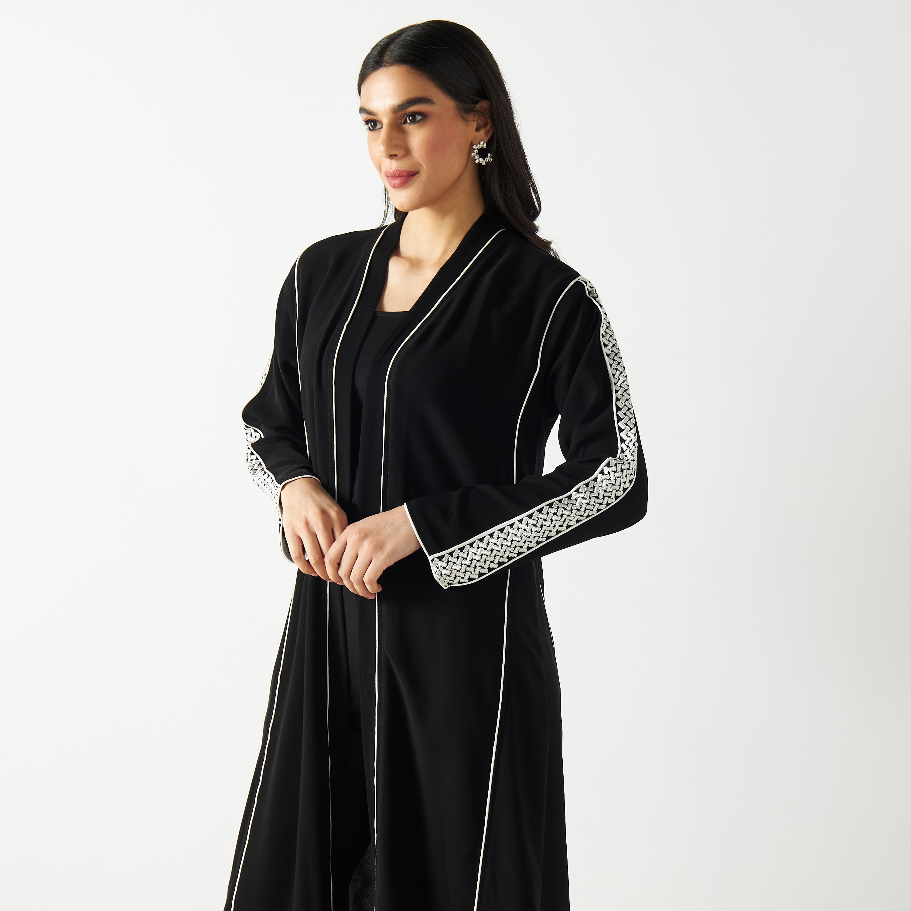 Open Front Embroidered Abaya-women-arabicclothing-abayas-image-2