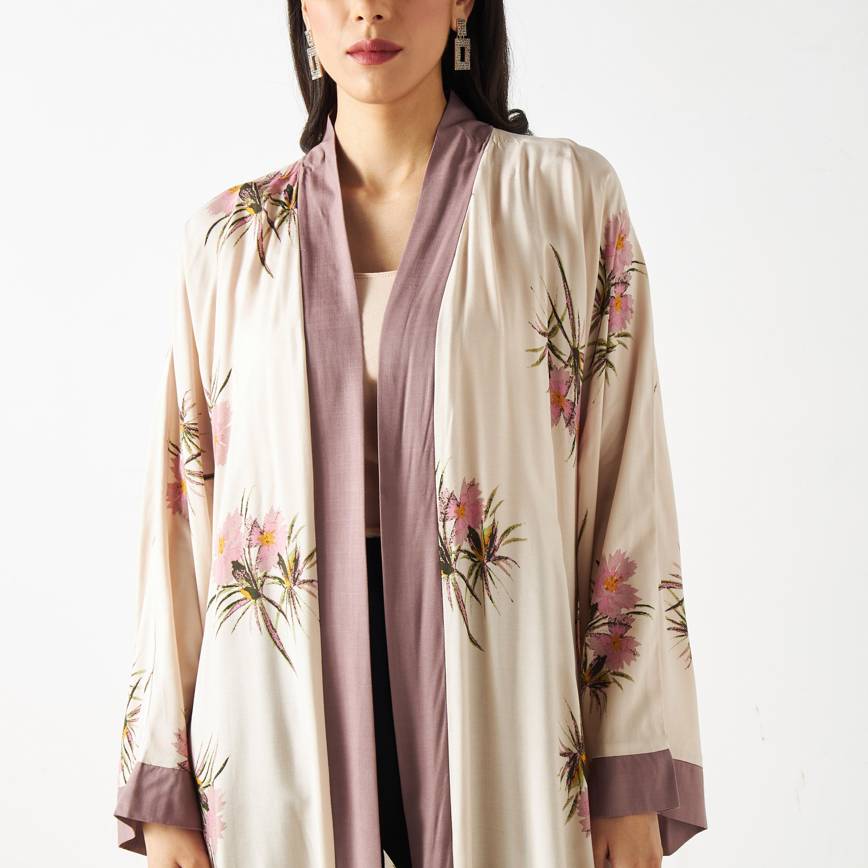 All-Over Floral Print Open Front Abaya-women-arabicclothing-abayas-image-3