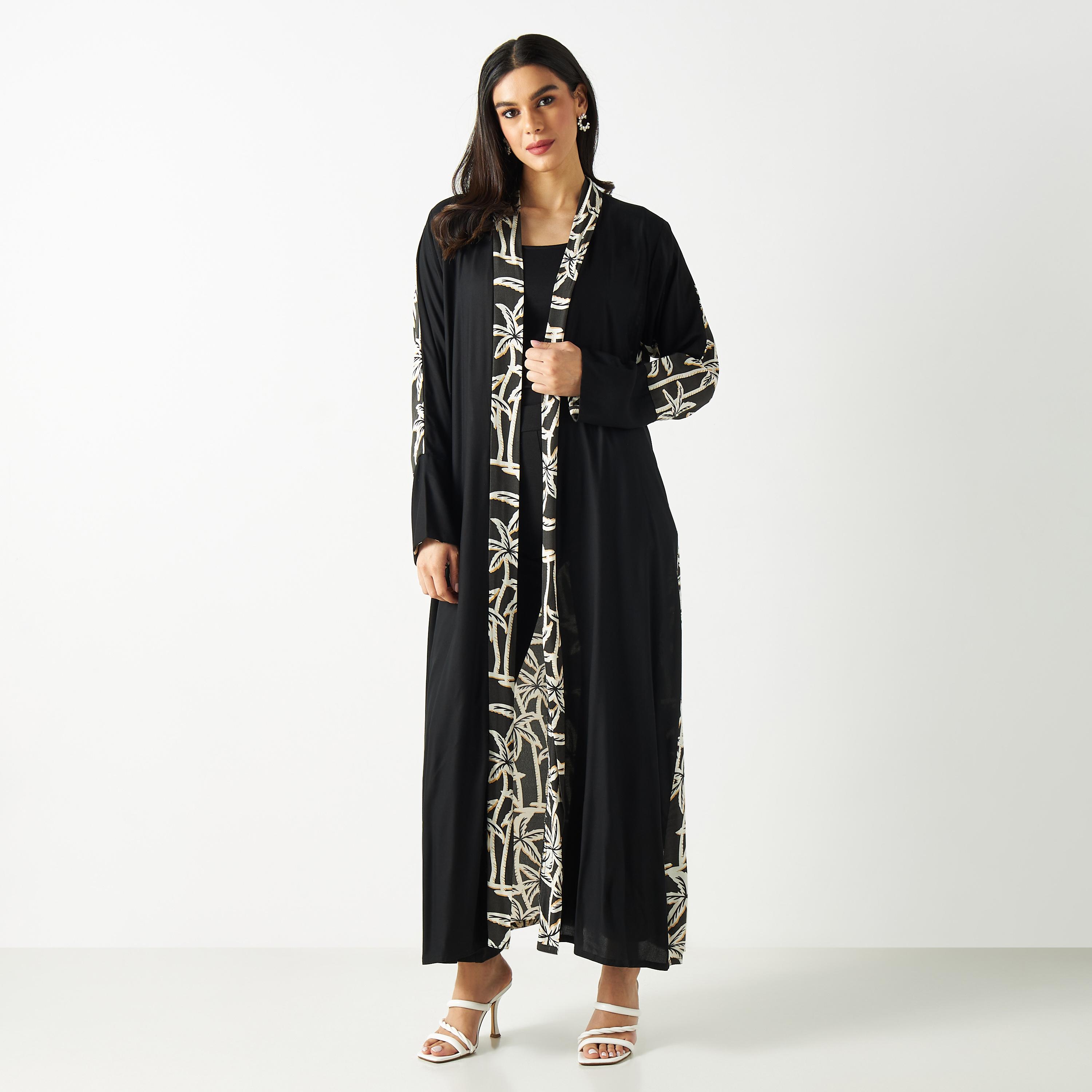 Printed Open Front Abaya-women-arabicclothing-abayas-image-1