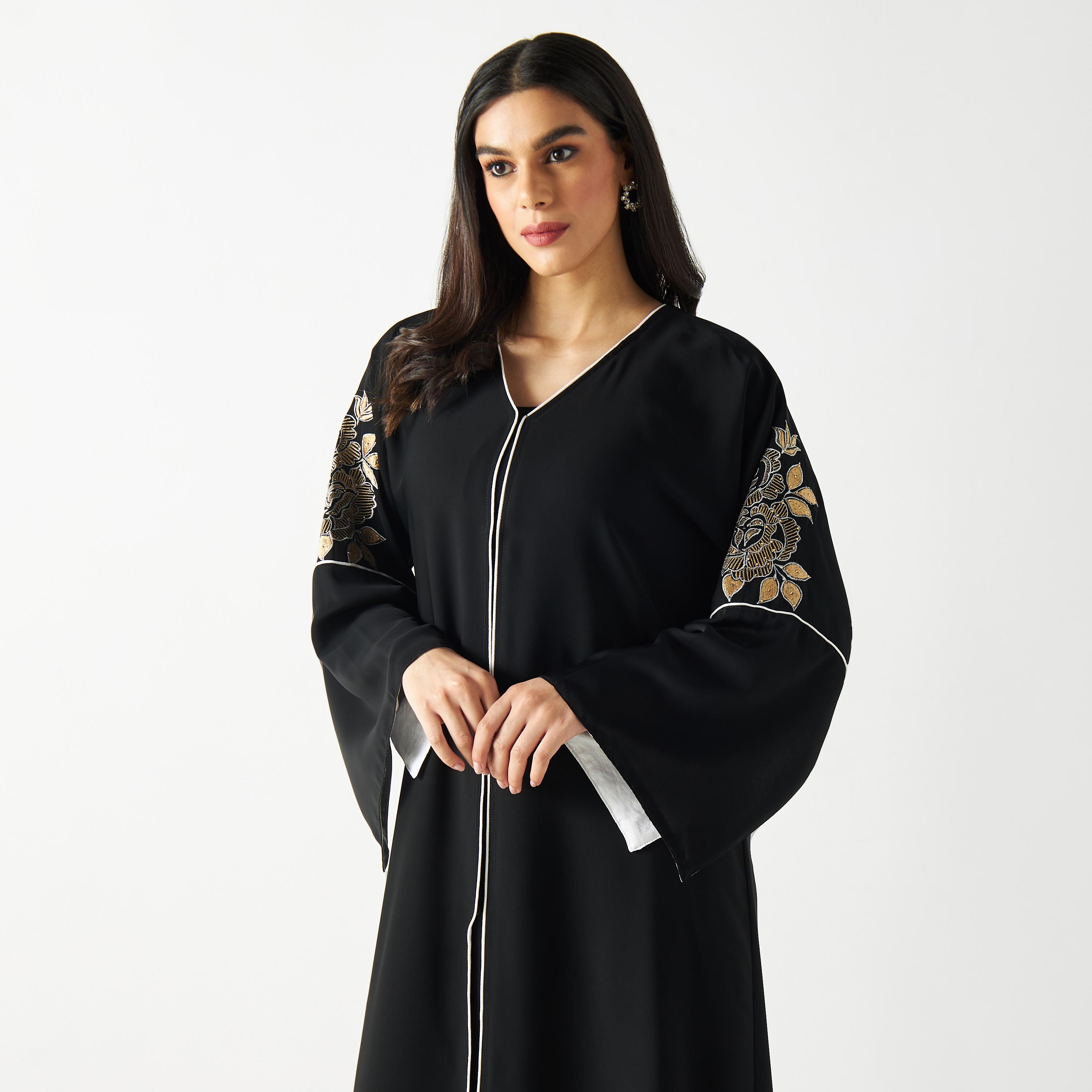 Embroidered Sleeves Abaya-women-arabicclothing-abayas-image-2