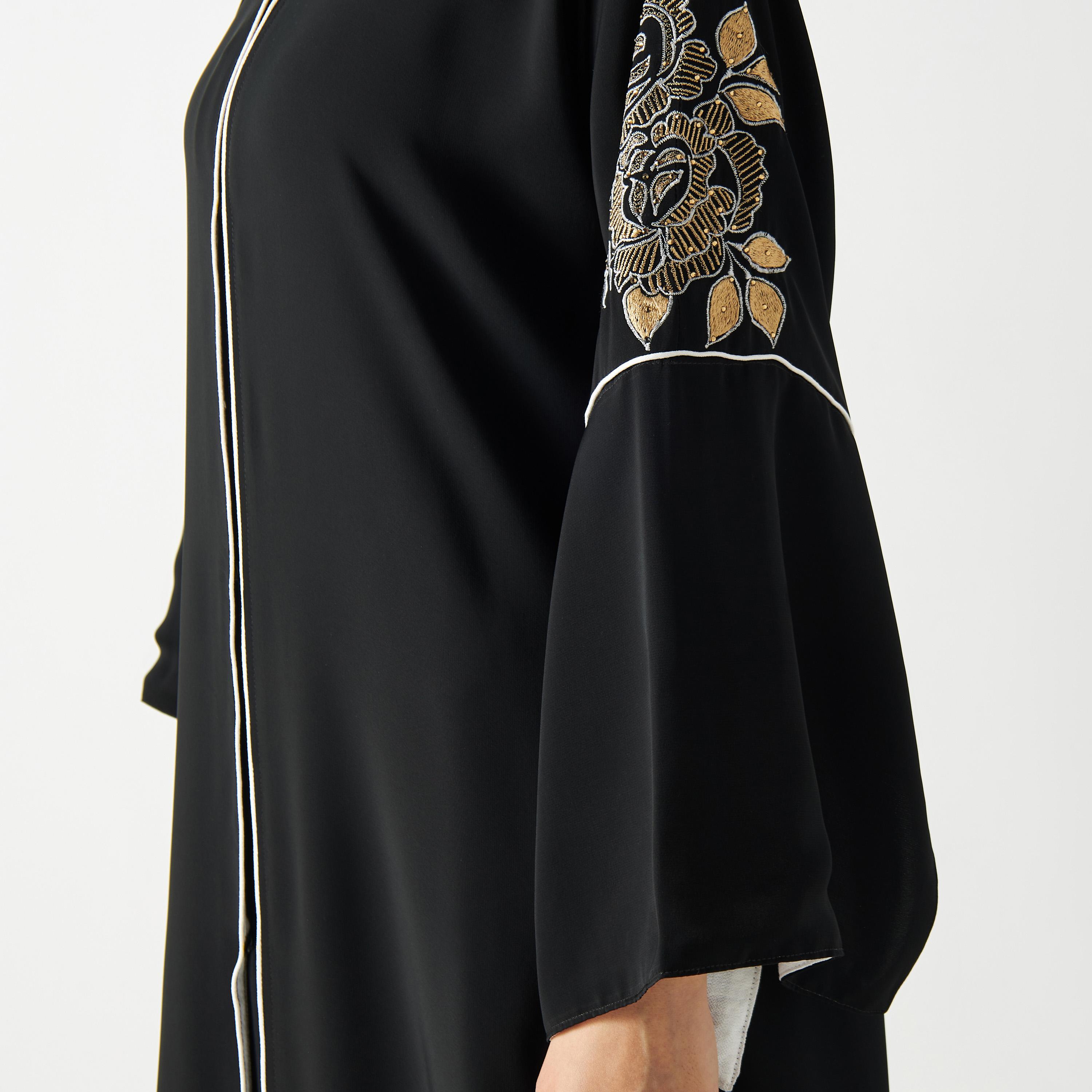 Embroidered Sleeves Abaya-women-arabicclothing-abayas-image-4