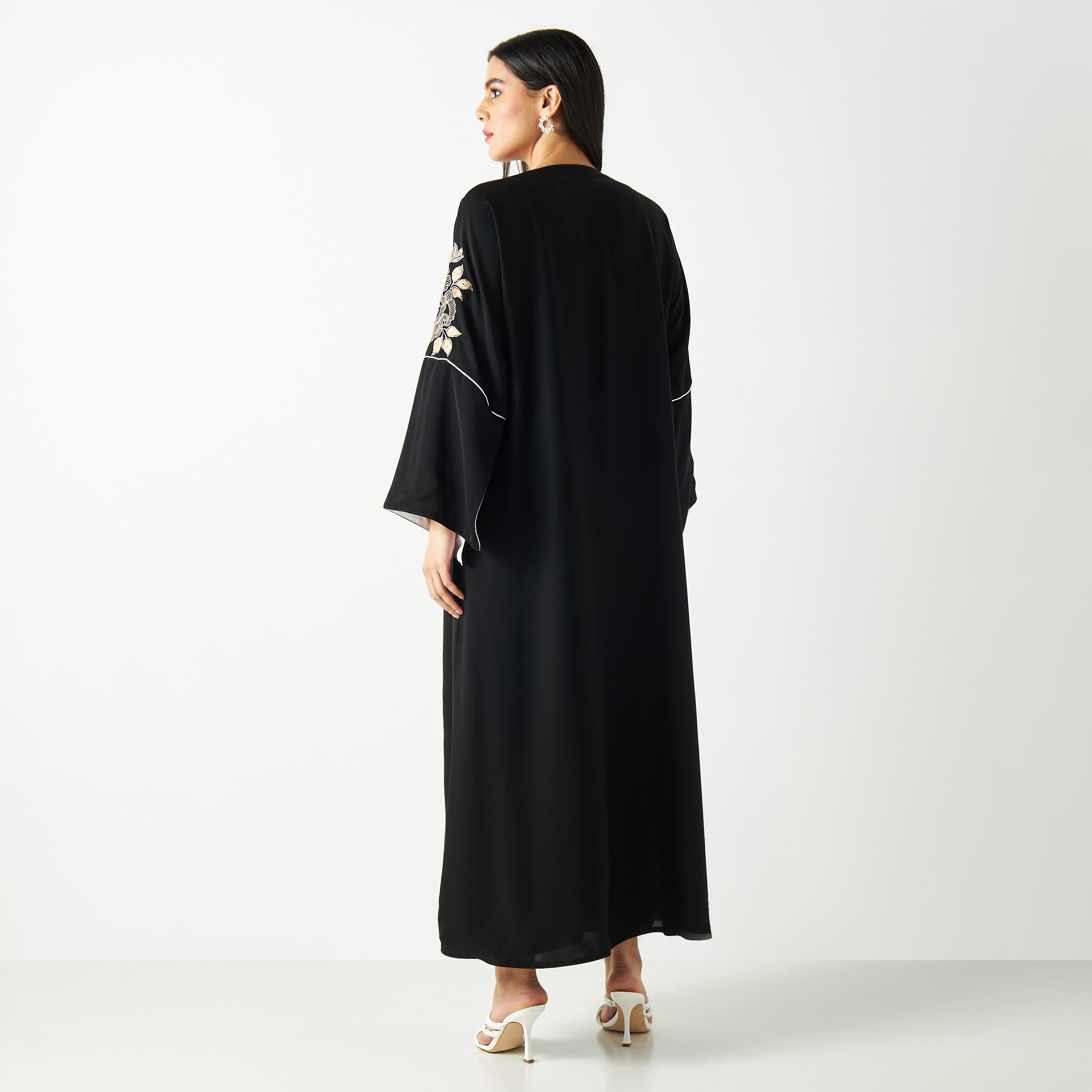 Embroidered Sleeves Abaya-women-arabicclothing-abayas-image-5