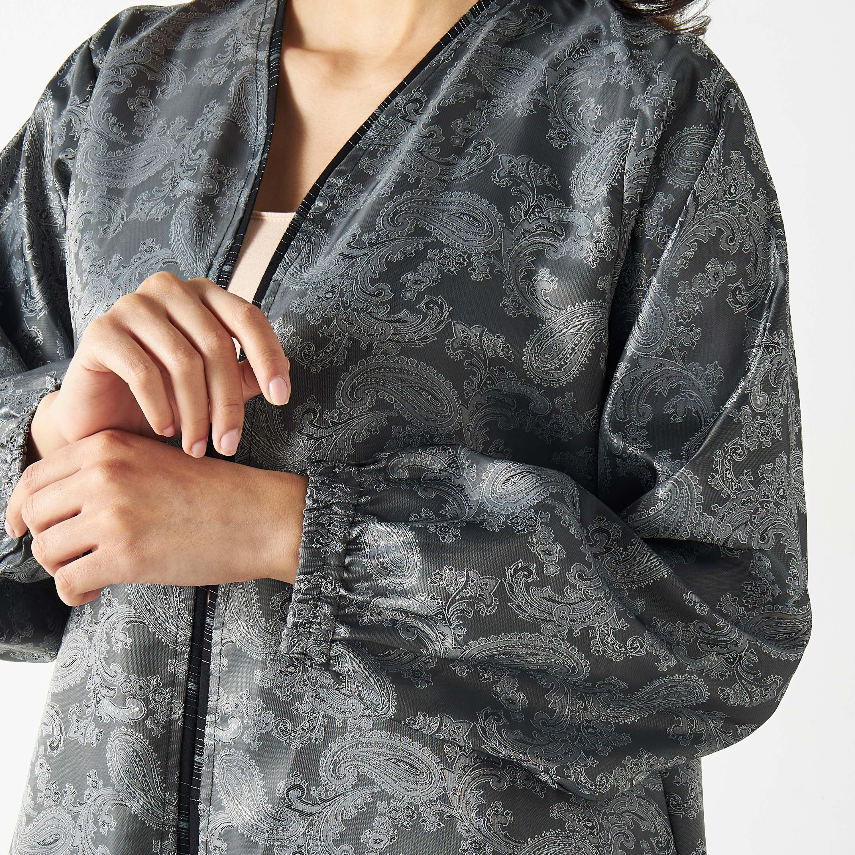 Paisley Print Open Front Abaya-women-arabicclothing-abayas-image-4