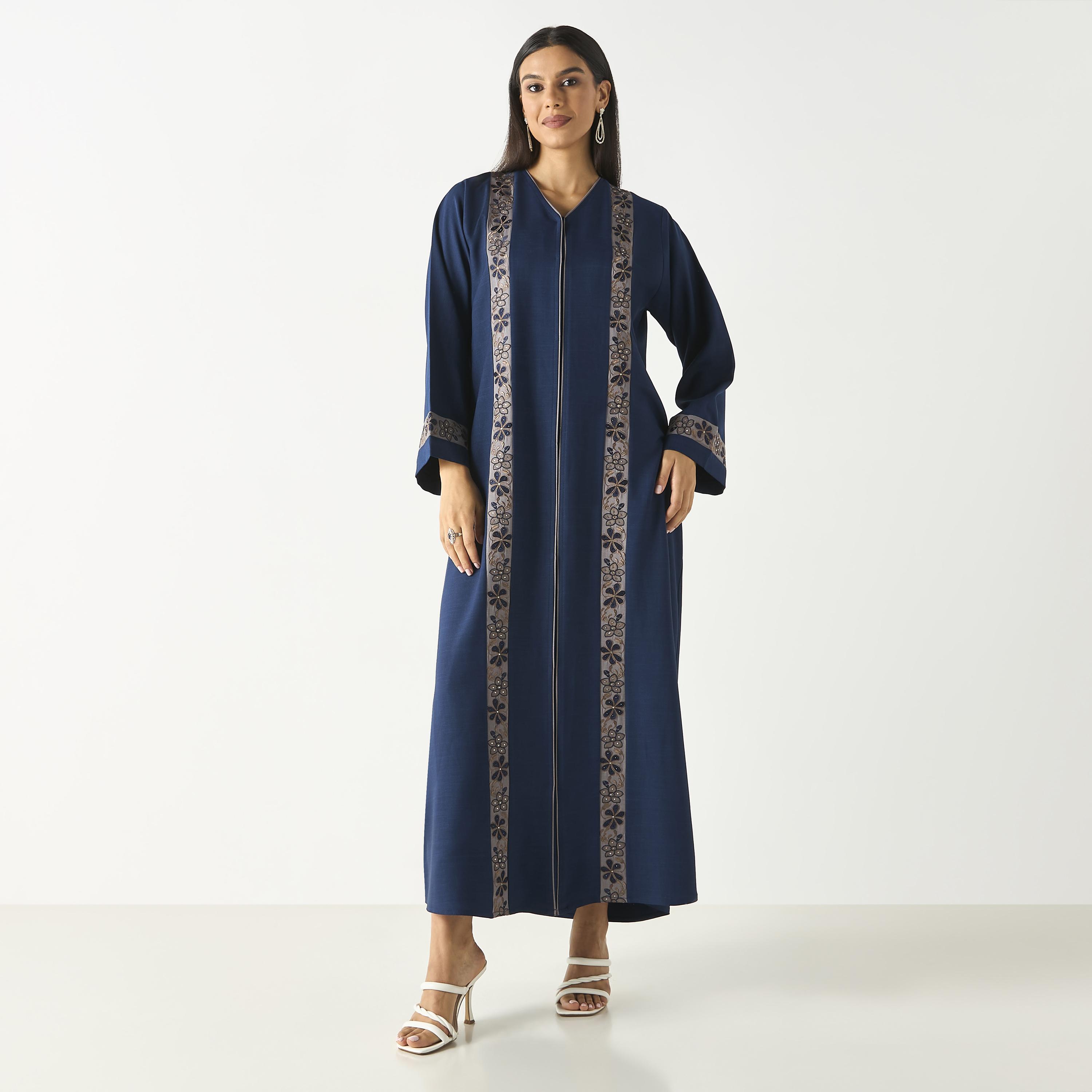 Hadiyath Al Madinah Embroidered Abaya-women-arabicclothing-abayas-image-1
