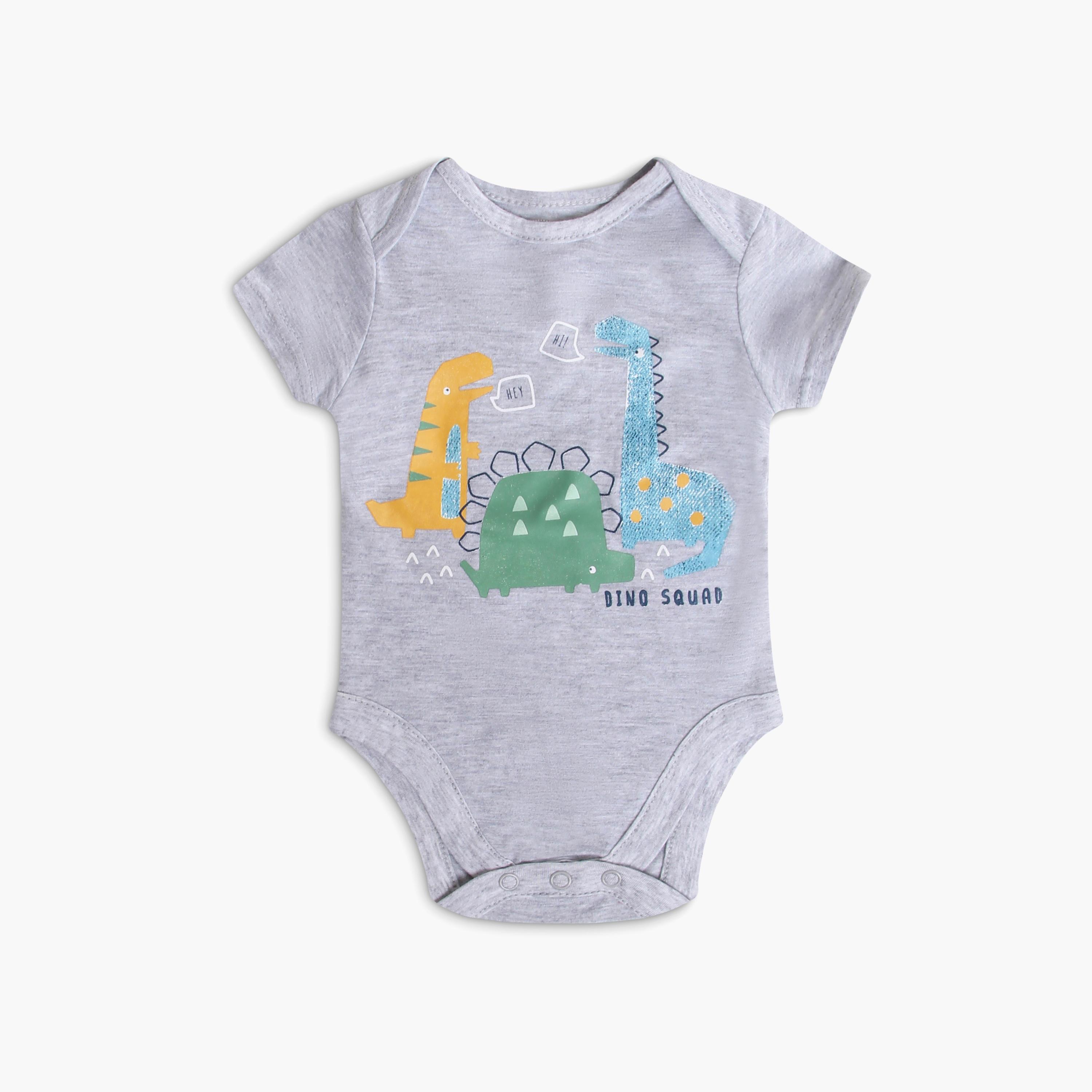 Ikkxa 3-Piece Printed Short Sleeves Bodysuit, Shorts and Shoes Set-baby-boys-clothing-setsandcoords-image-4