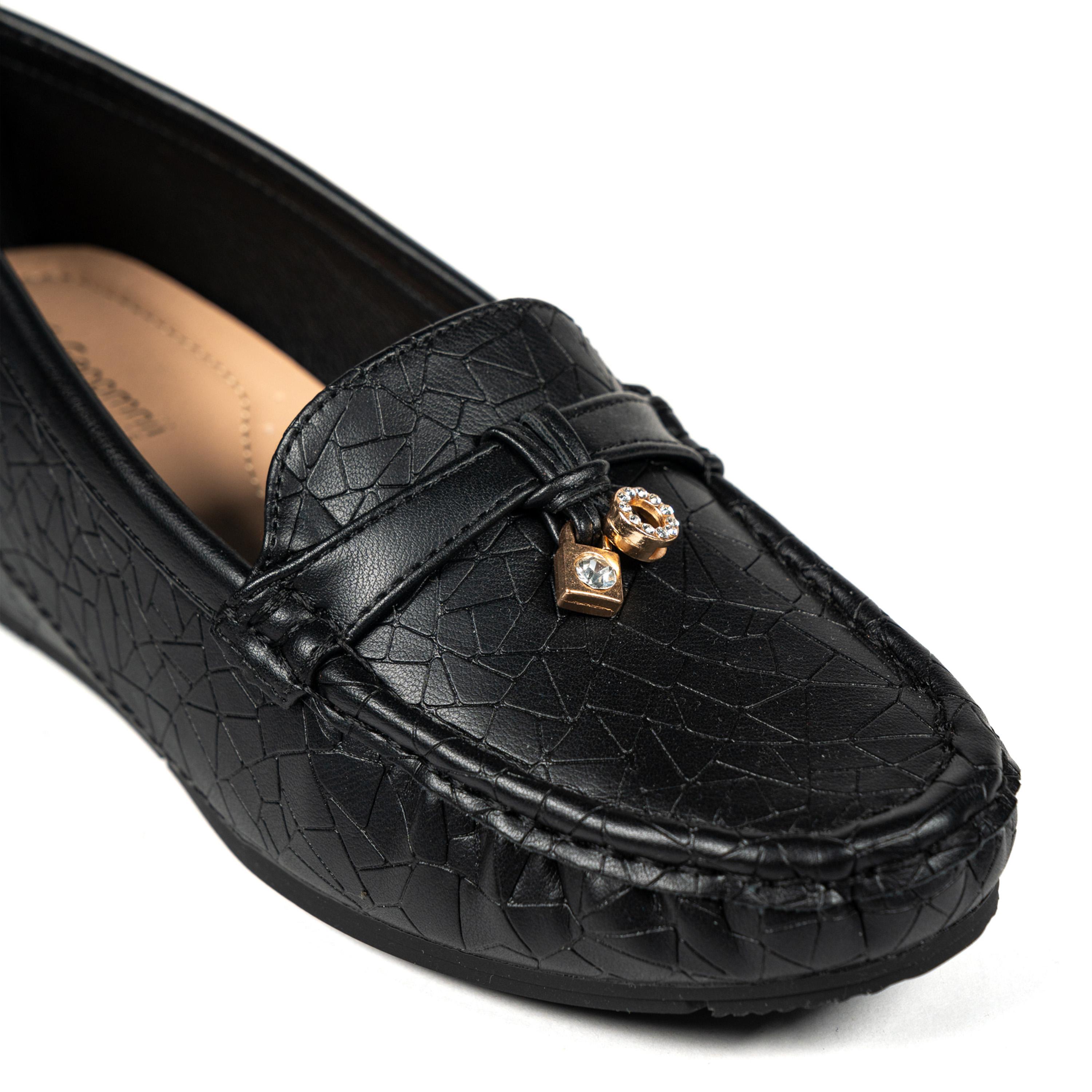 Geoomnii Women's Slip-On Care Wedge Loafers | J2501-387-BLACK-women-shoes-loafersandmoccasins-image-2