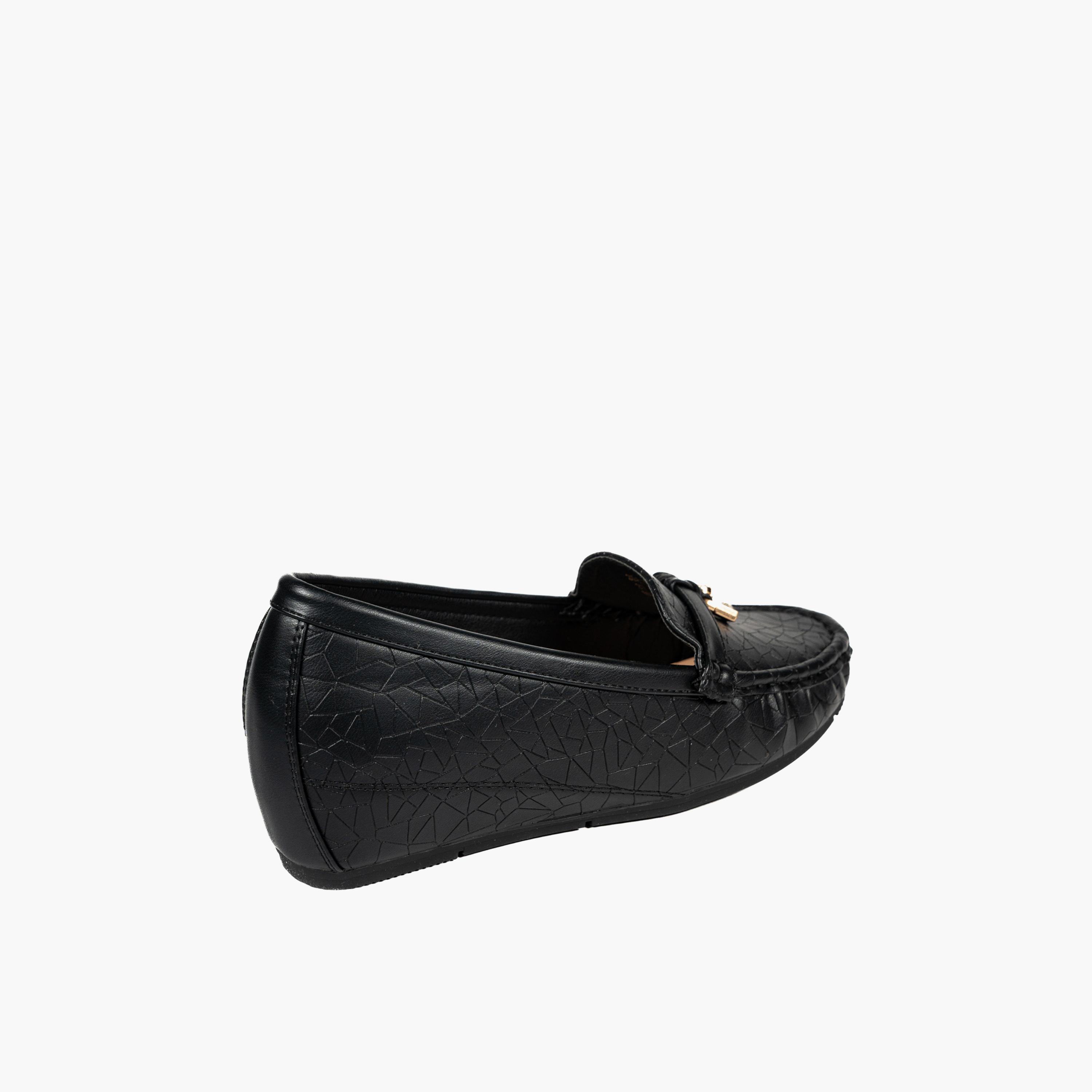 Geoomnii Women's Slip-On Care Wedge Loafers | J2501-387-BLACK-women-shoes-loafersandmoccasins-image-5