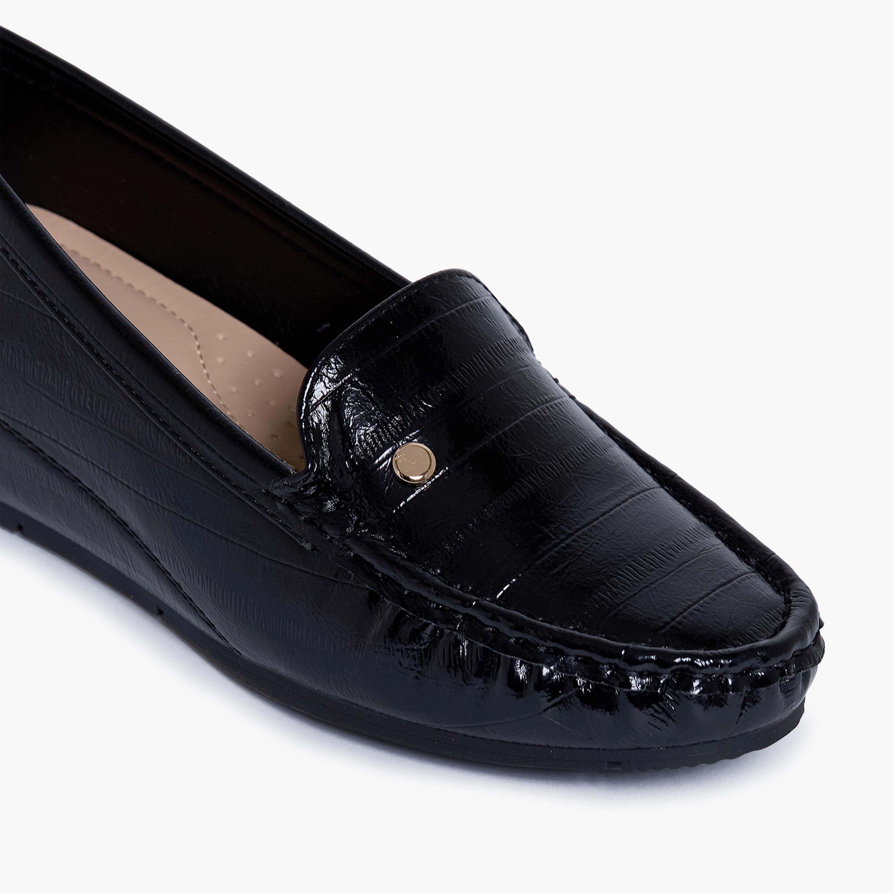 جيومني - حذاء كيلي1 سهل الارتداء بكعب إسفيني للنساء | J2501-390-BLACK-women-shoes-flats-loafers-image-2