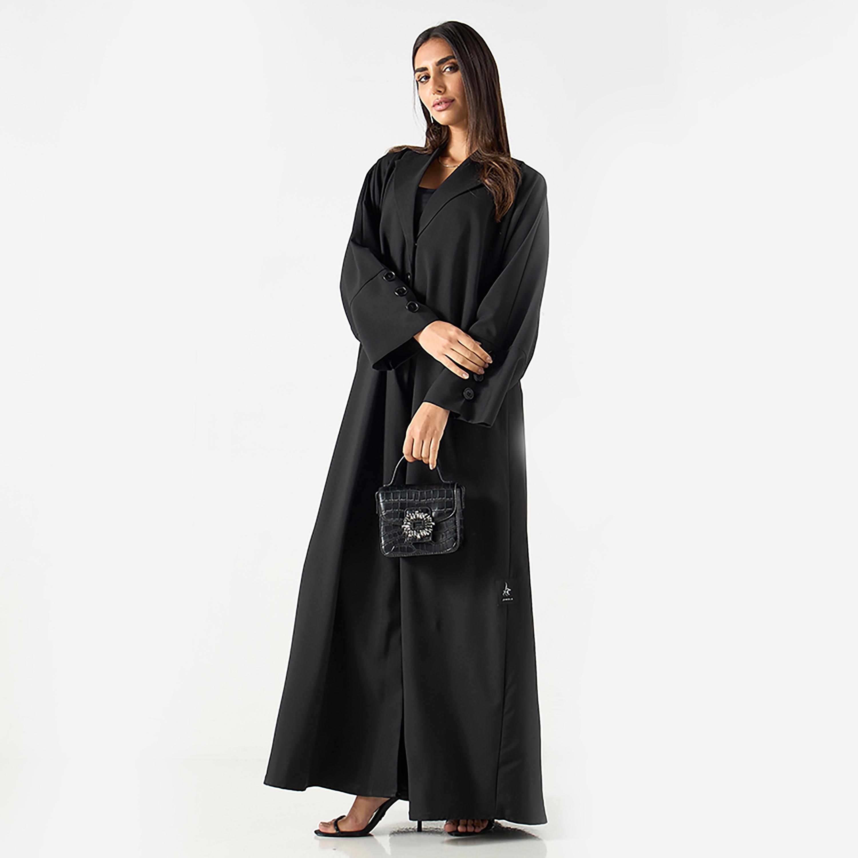 عباية نسائية باللون الأسود مع الحجاب من حديث المدينة-women-arabicclothing-abayas-image-3