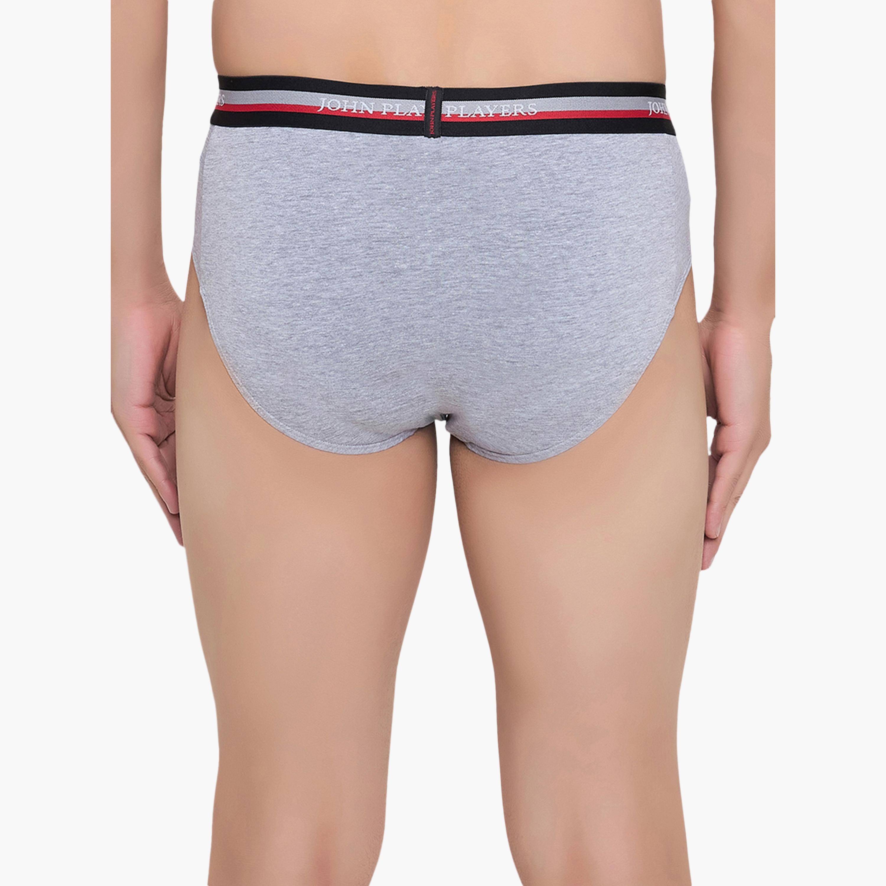 John Player Pack of 2 Heathered Men's Briefs-men-clothing-innerwear-underwear-image-4