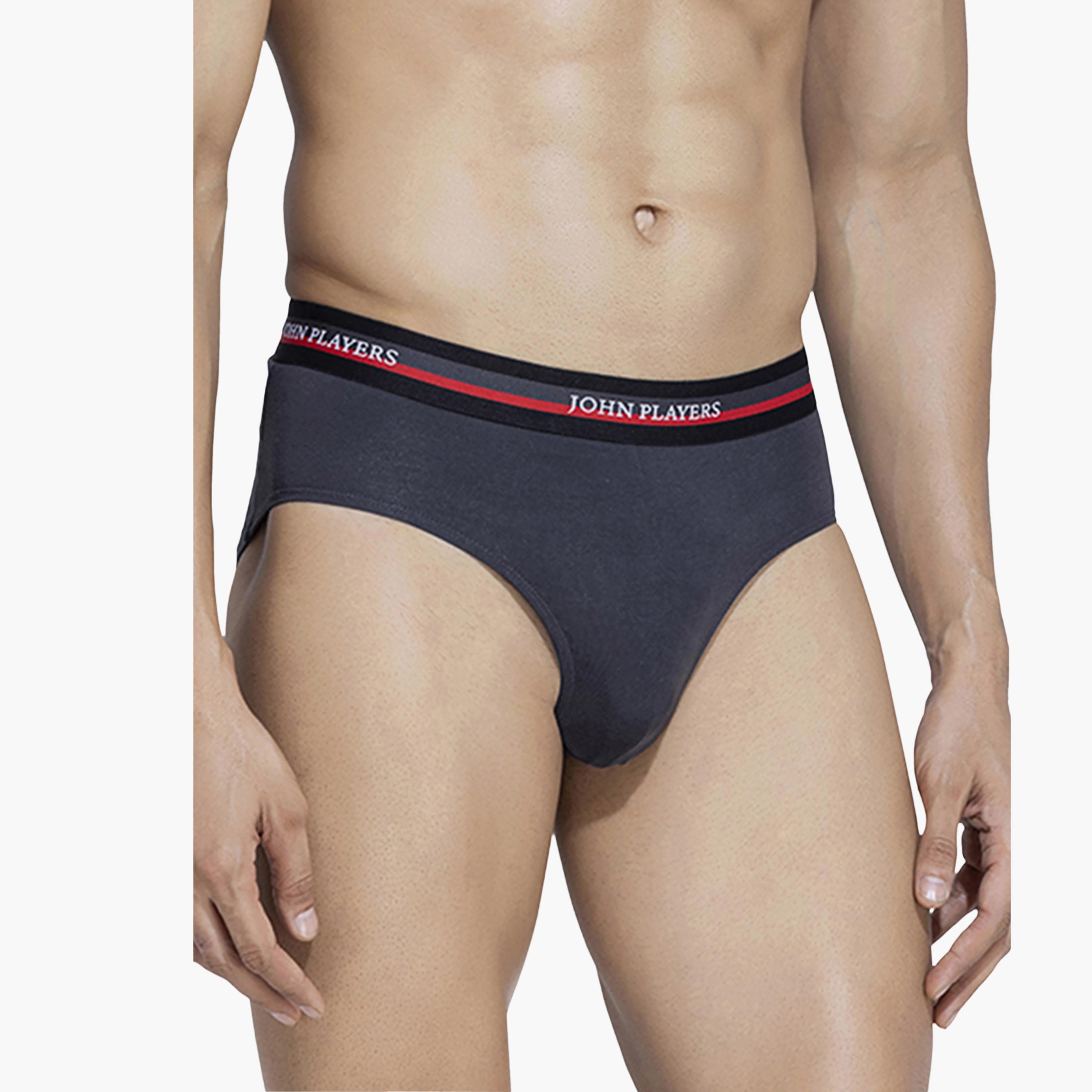 John Player Pack of 2 Brand Print Waistband Men's Briefs-men-clothing-innerwear-underwear-image-3