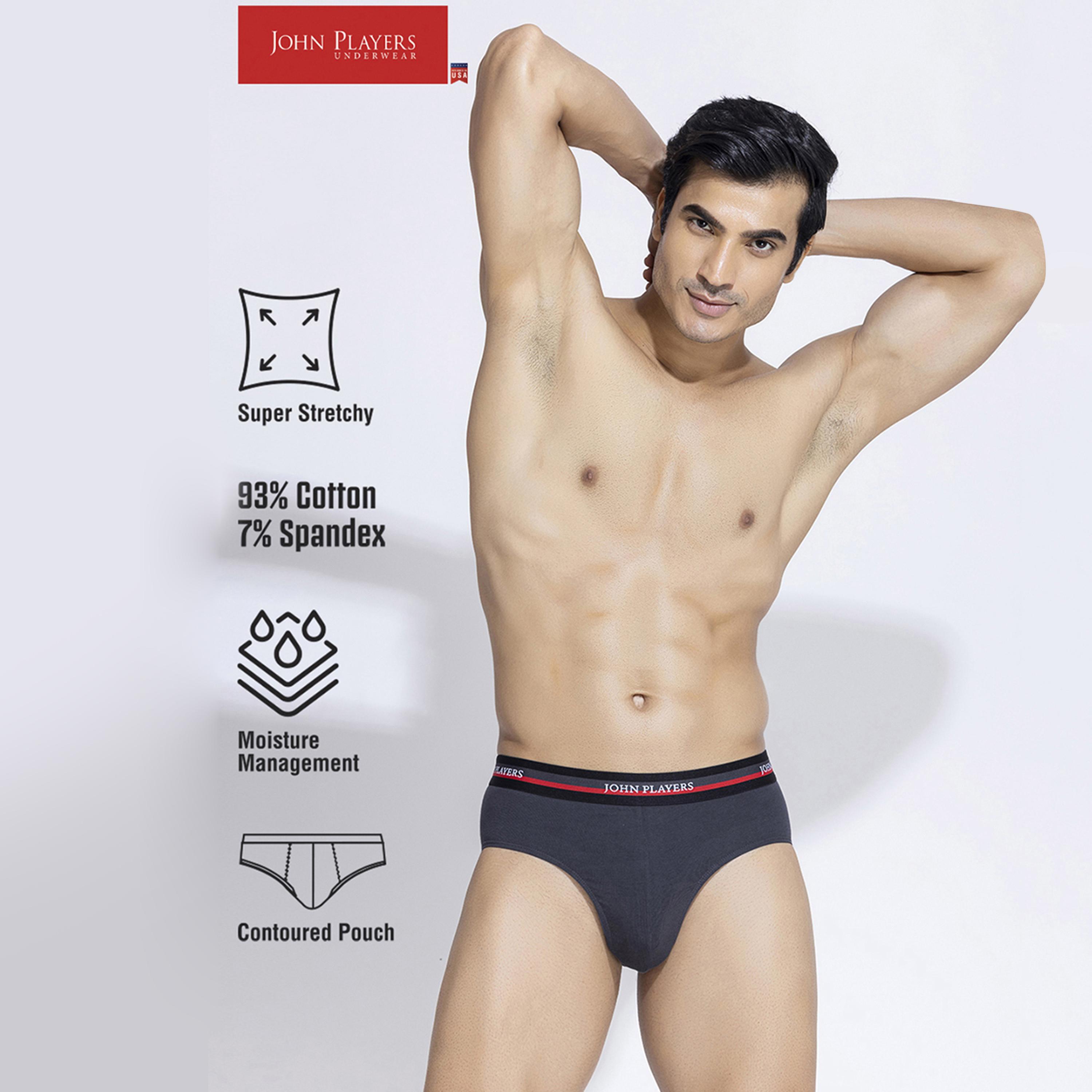طقم قطعتين سراويل داخلية رجالية بخصر مطبوع بشعار الماركة من جون بلاير-men-clothing-innerwear-underwear-image-6