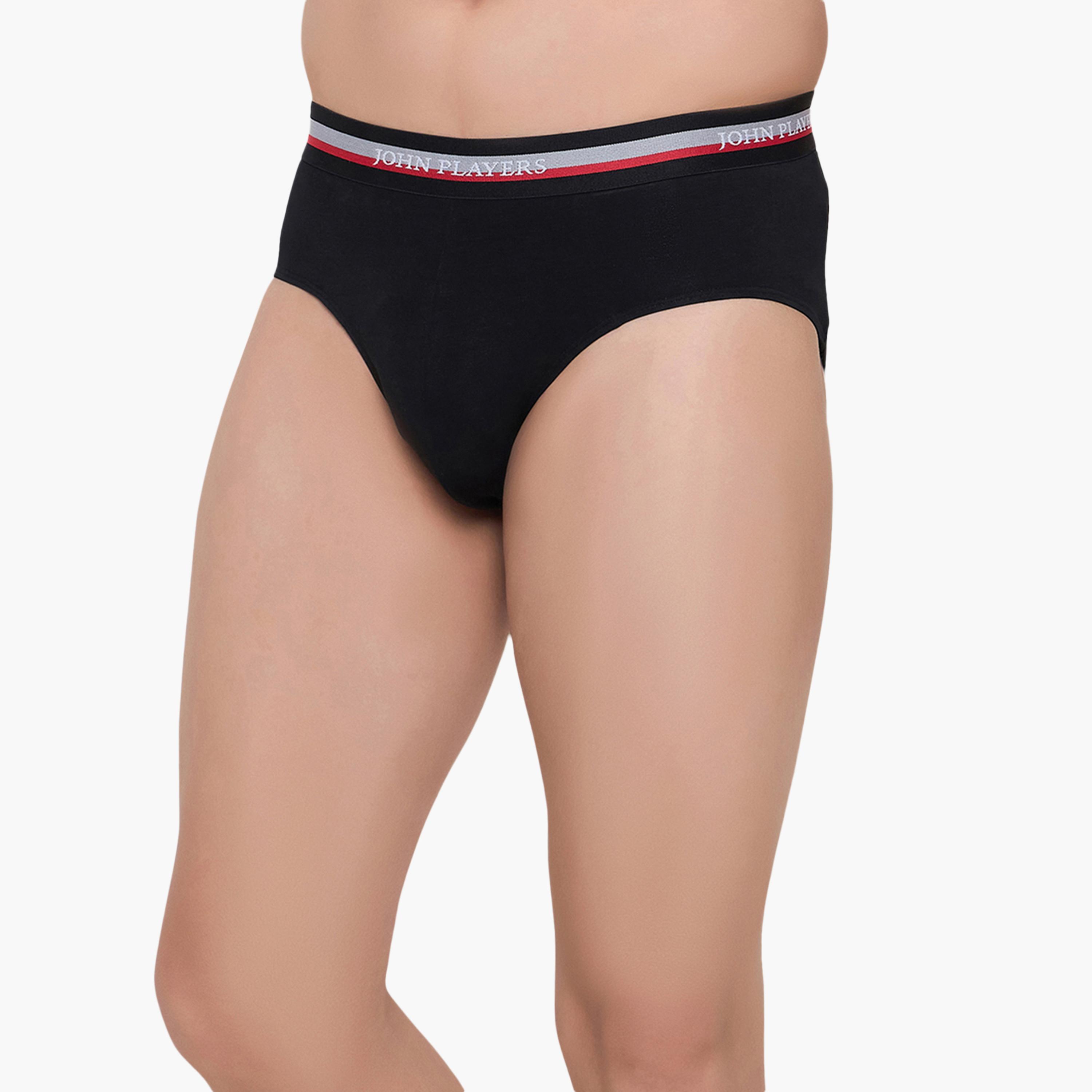 طقم قطعتين سراويل داخلية رجالية بخصر مطبوع بشعار الماركة من جون بلاير-men-clothing-innerwear-underwear-image-2