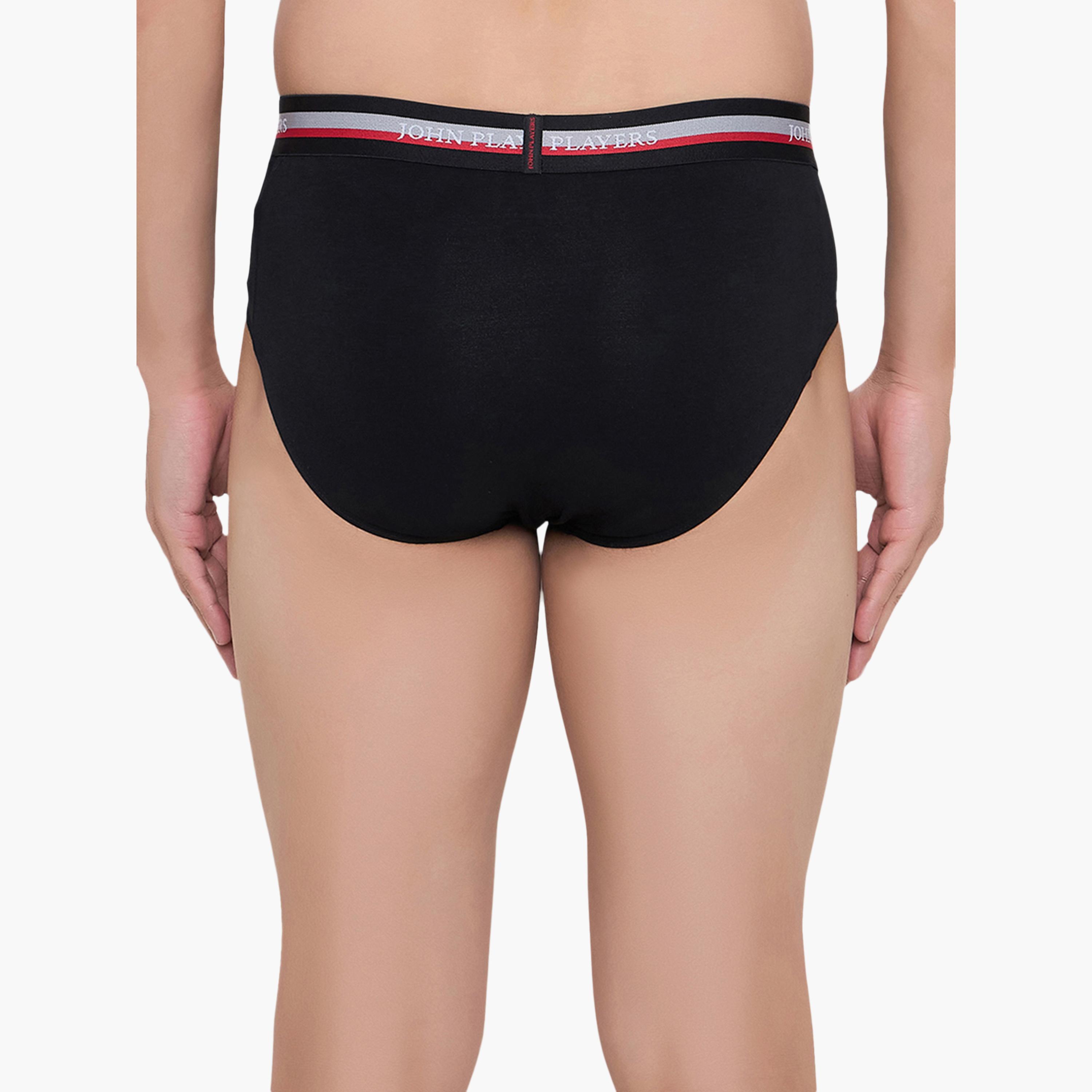 طقم قطعتين سراويل داخلية رجالية بخصر مطبوع بشعار الماركة من جون بلاير-men-clothing-innerwear-underwear-image-4
