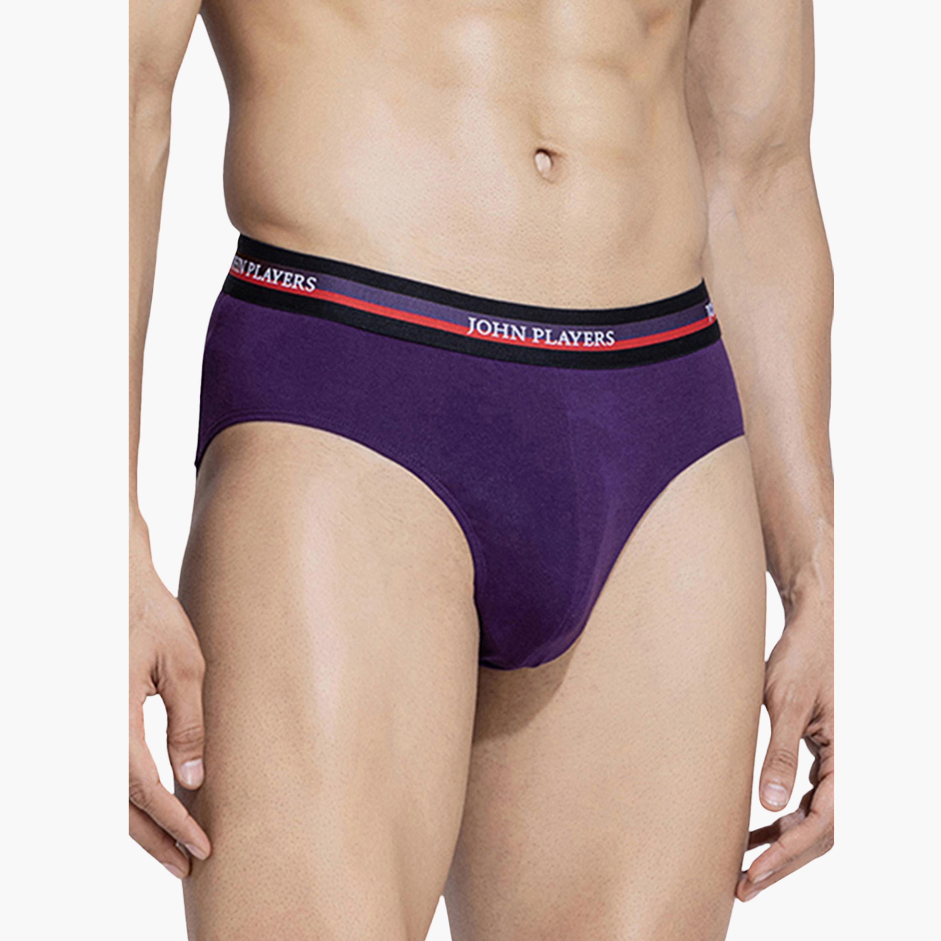 طقم قطعتين سراويل داخلية رجالية بخصر مطبوع بشعار الماركة من جون بلاير-men-clothing-innerwear-underwear-image-3