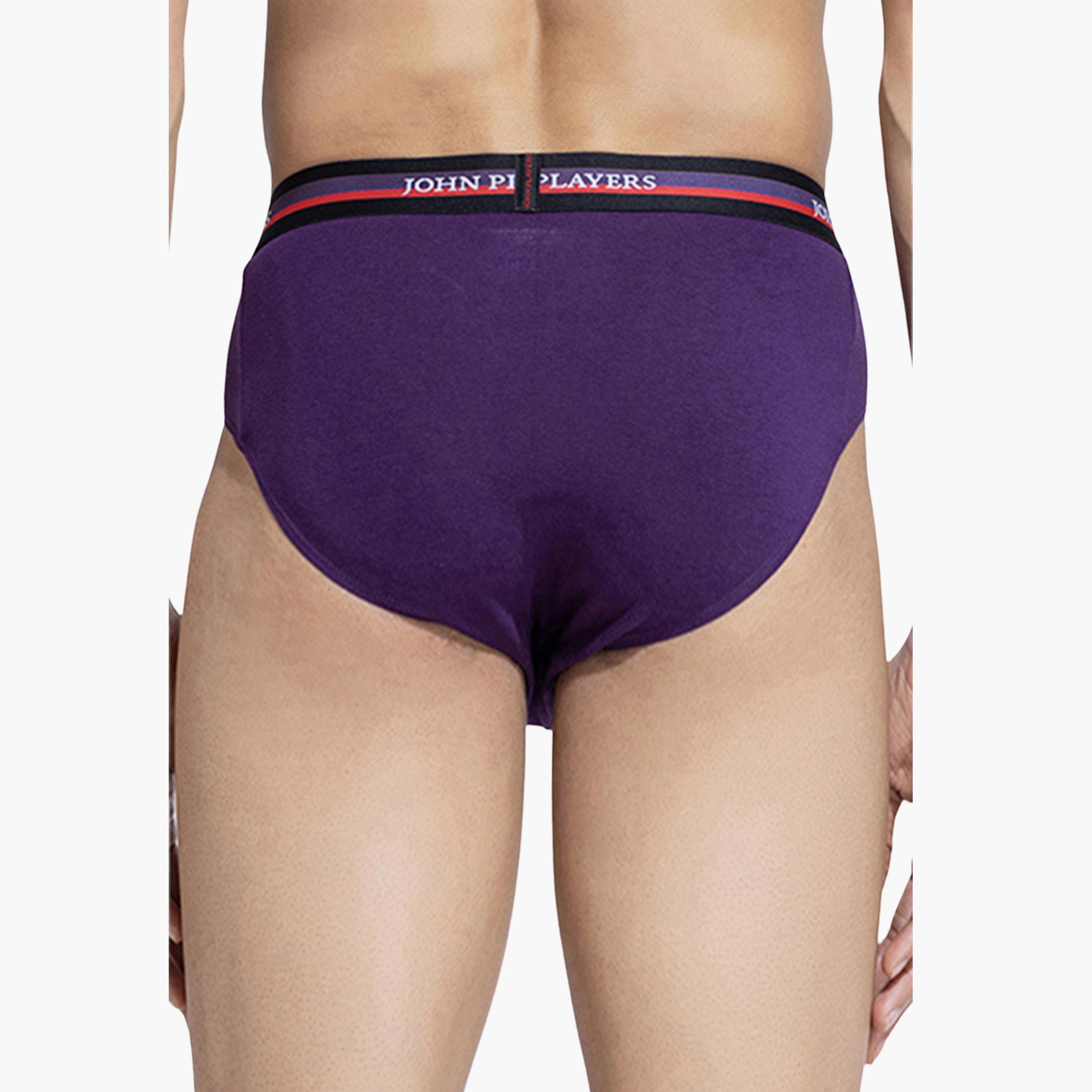 طقم قطعتين سراويل داخلية رجالية بخصر مطبوع بشعار الماركة من جون بلاير-men-clothing-innerwear-underwear-image-4