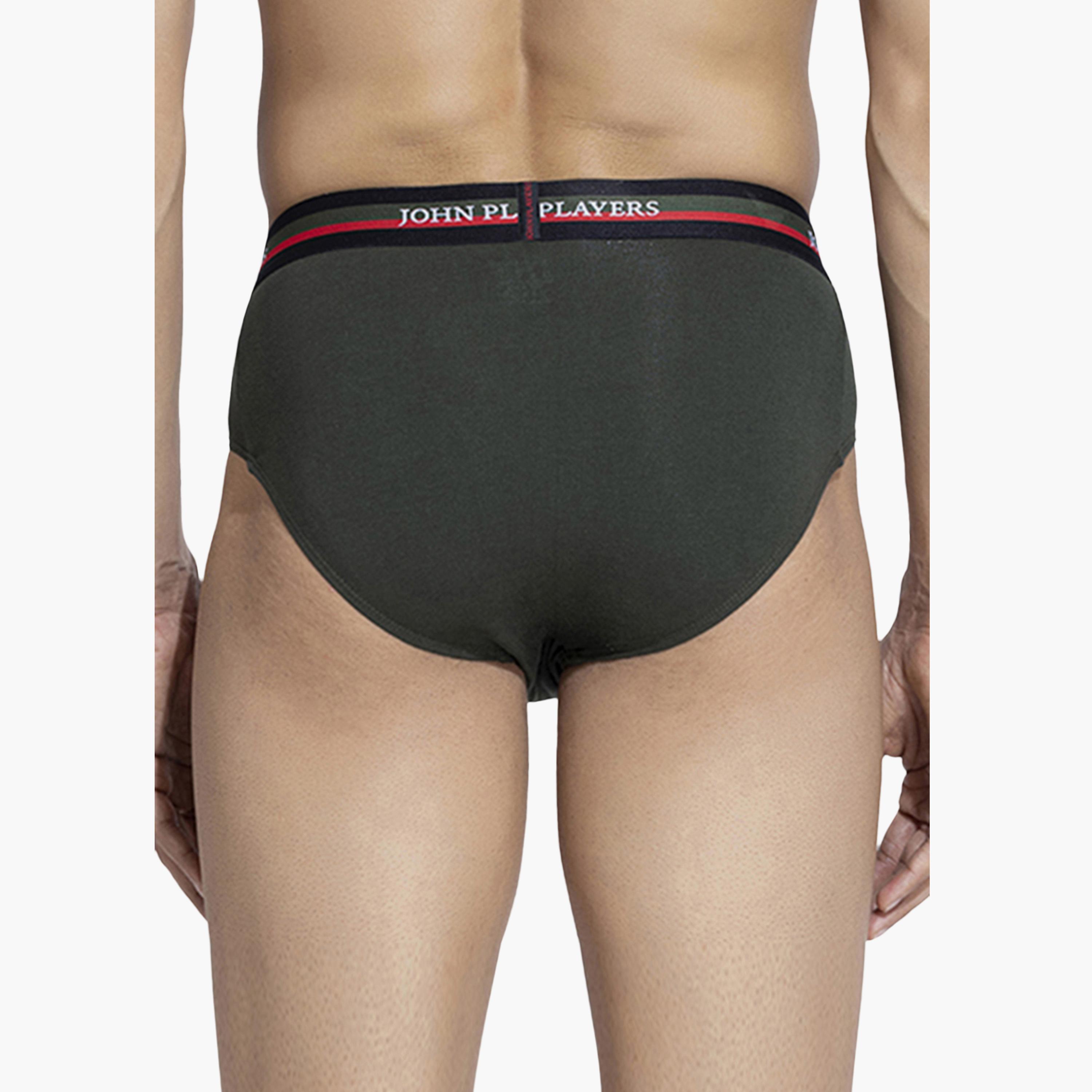 John Player Pack of 2 Brand Print Waistband Men's Briefs-men-clothing-innerwear-underwear-image-4