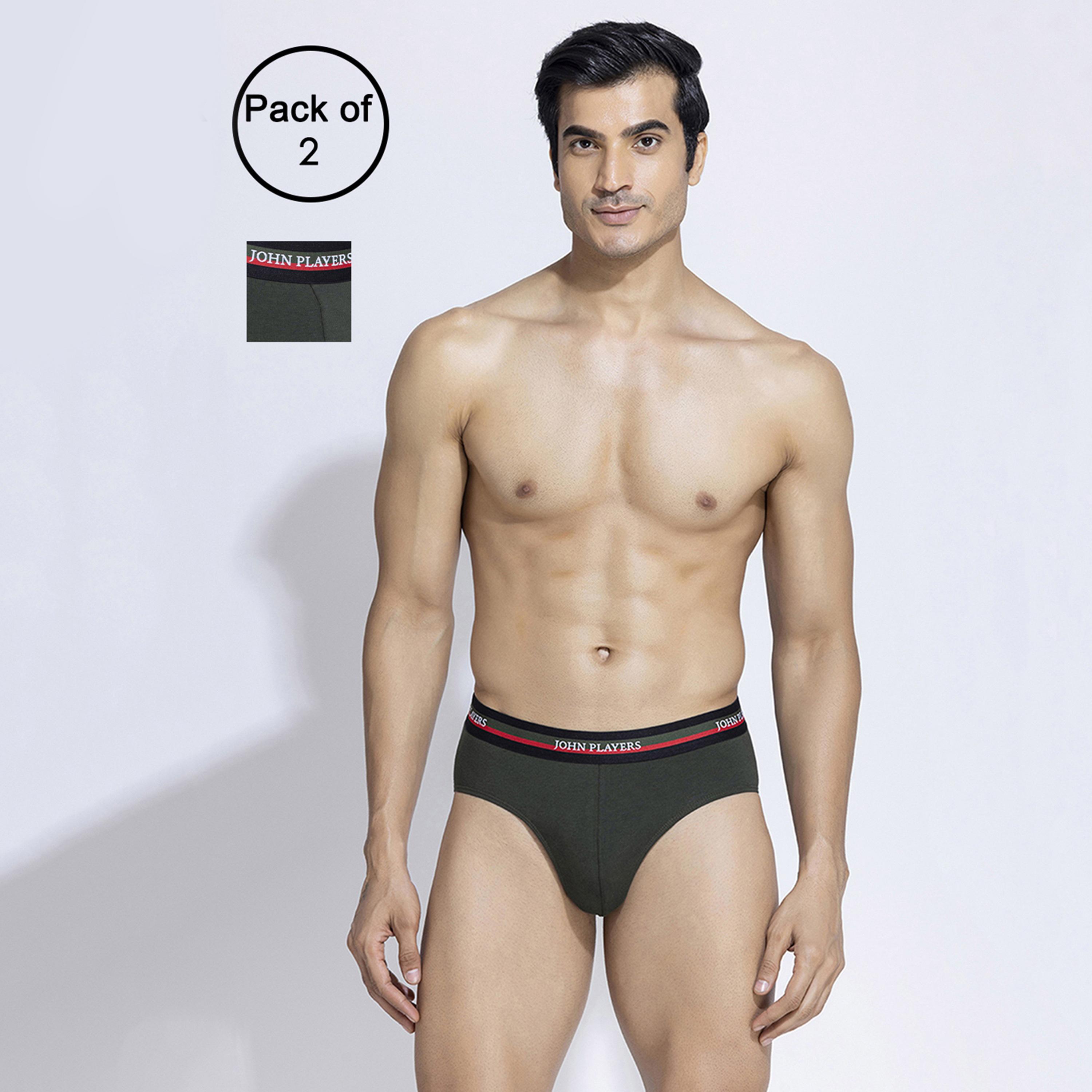 John Player Pack of 2 Brand Print Waistband Men's Briefs-men-clothing-innerwear-underwear-image-5