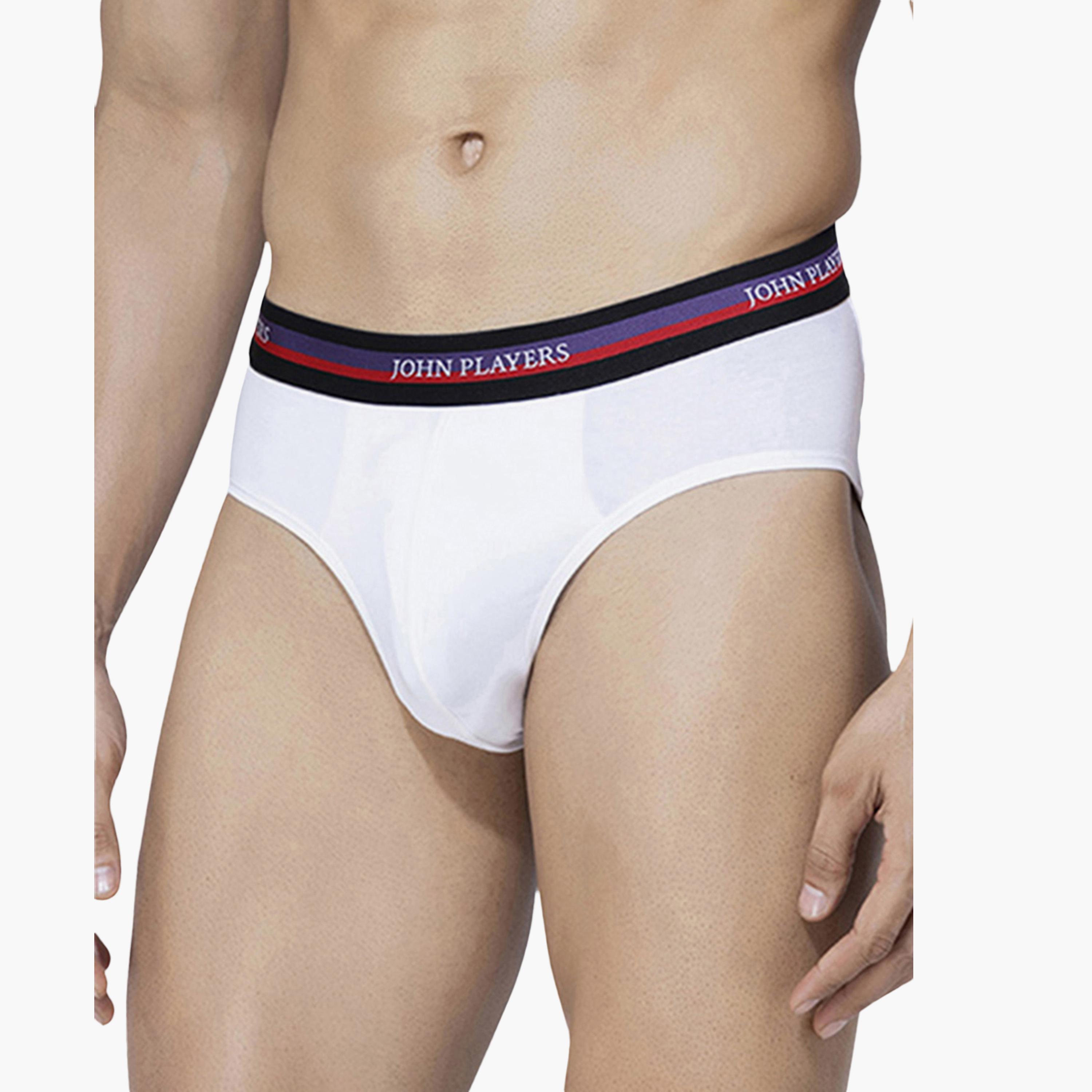 طقم قطعتين سراويل داخلية رجالية بخصر مطبوع بشعار الماركة من جون بلاير-men-clothing-innerwear-underwear-image-2