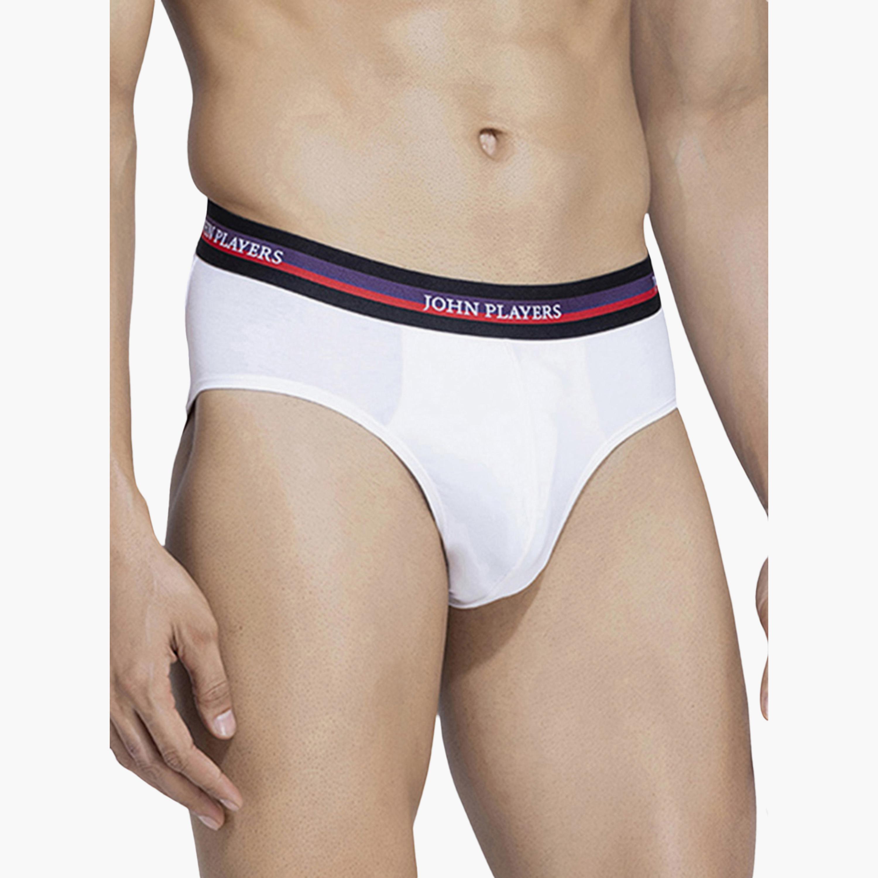 طقم قطعتين سراويل داخلية رجالية بخصر مطبوع بشعار الماركة من جون بلاير-men-clothing-innerwear-underwear-image-3