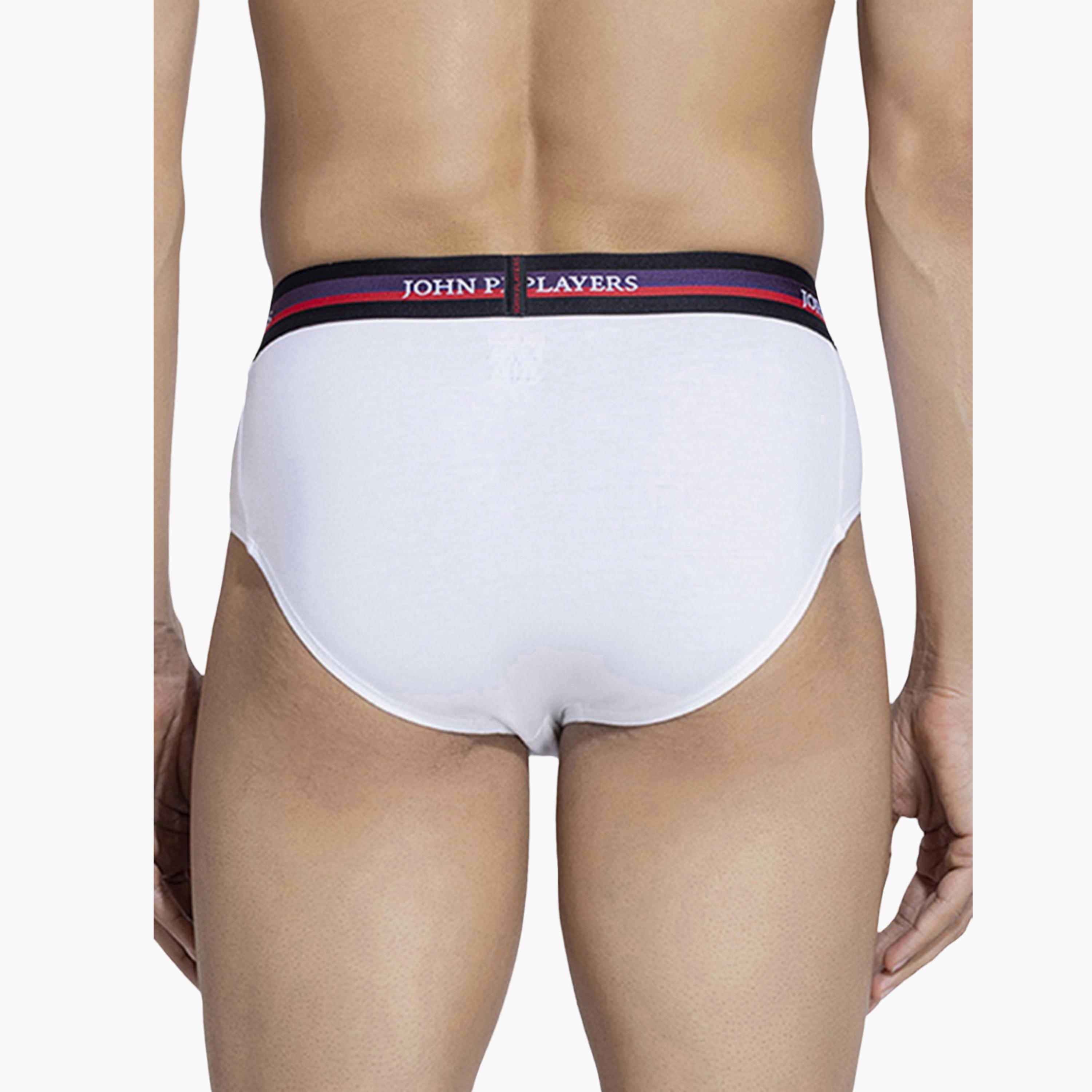 طقم قطعتين سراويل داخلية رجالية بخصر مطبوع بشعار الماركة من جون بلاير-men-clothing-innerwear-underwear-image-4