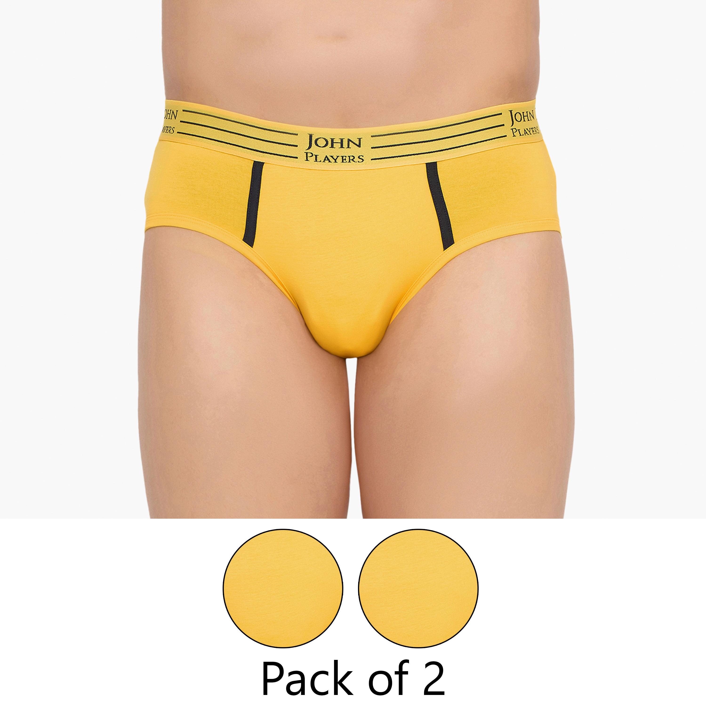 طقم قطعتين سراويل داخلية رجالية بخصر مطبوع بشعار الماركة من جون بلاير-men-clothing-innerwear-underwear-image-1