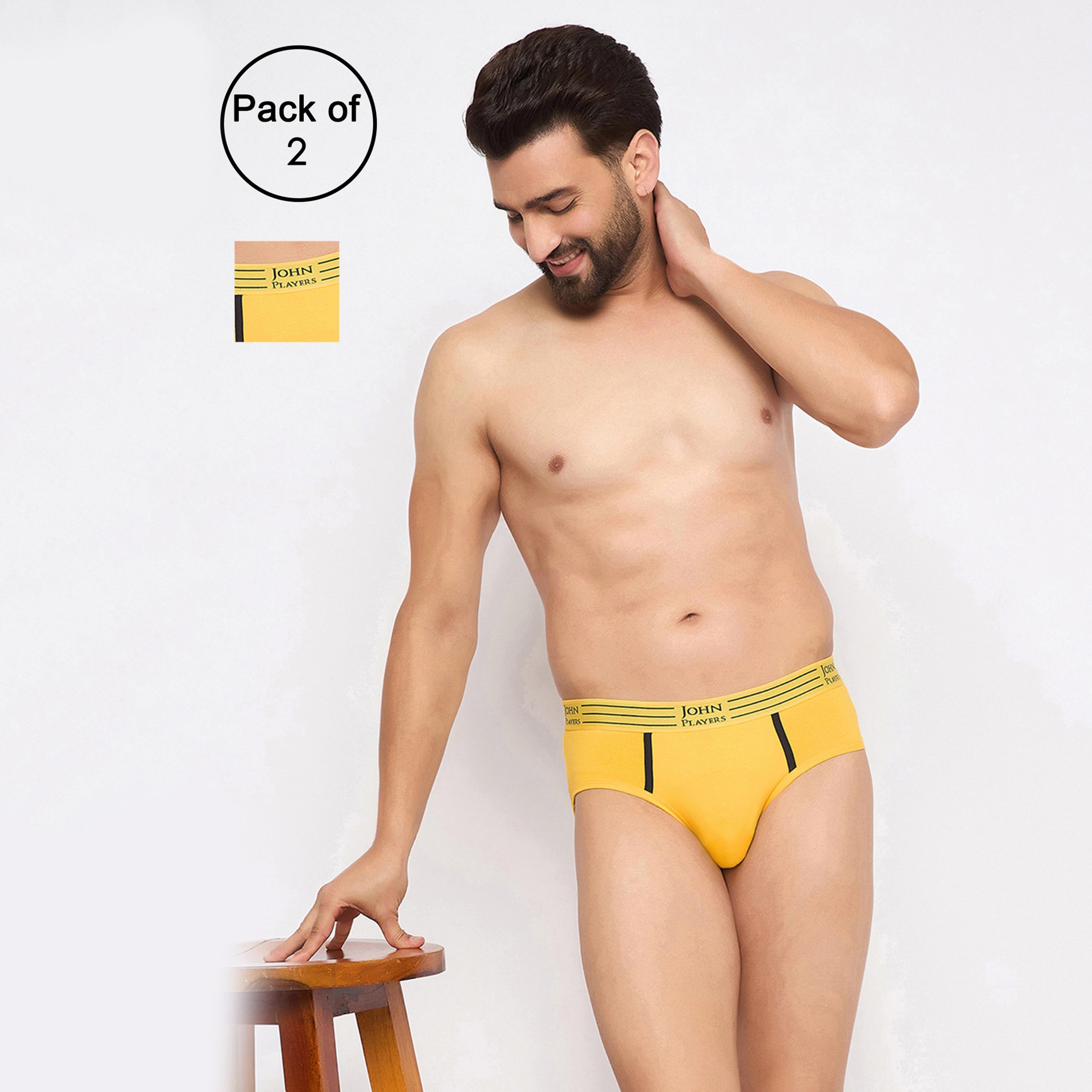 طقم قطعتين سراويل داخلية رجالية بخصر مطبوع بشعار الماركة من جون بلاير-men-clothing-innerwear-underwear-image-5