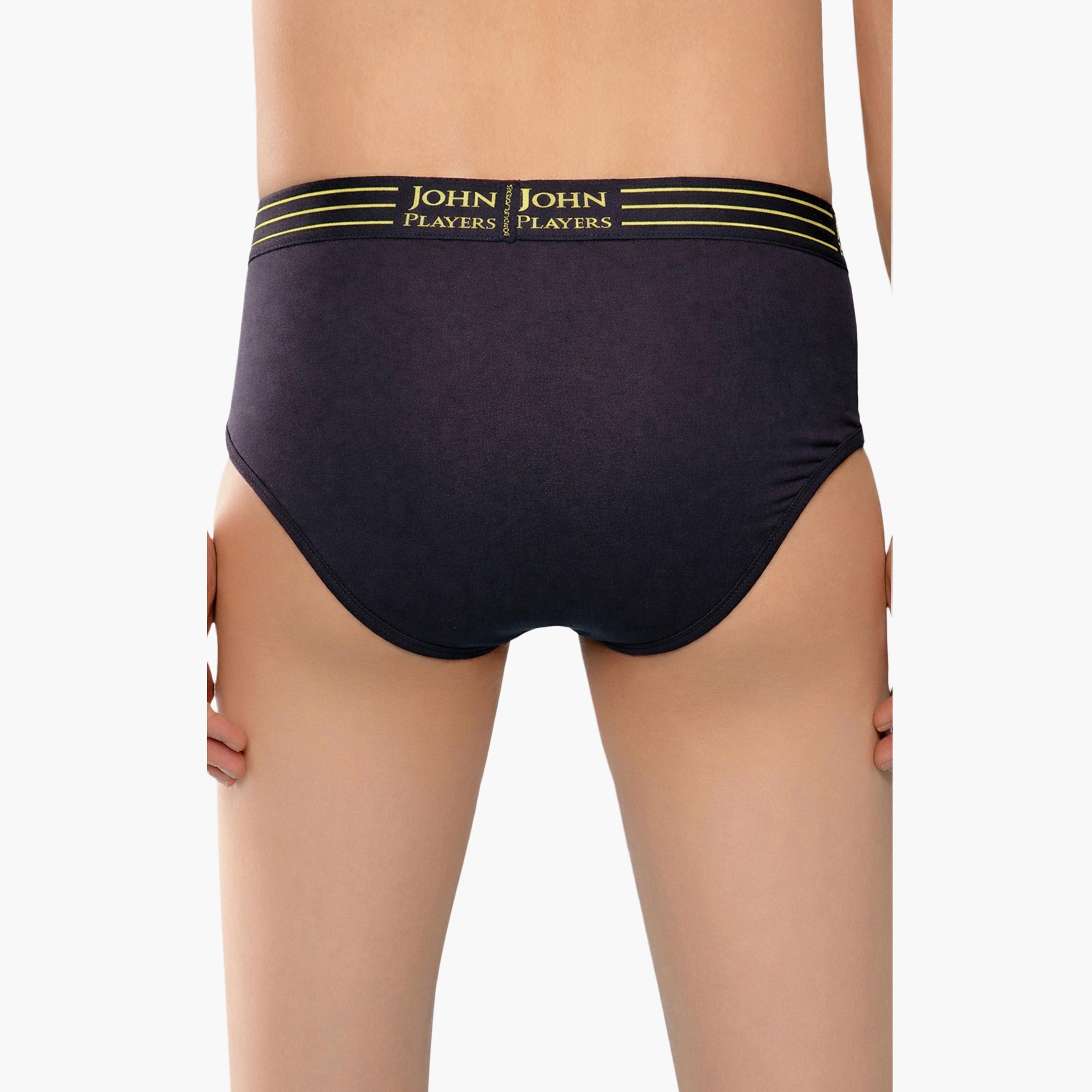 John Player Pack of 2 Brand Print Waistband Men's Briefs-men-clothing-innerwear-underwear-image-3