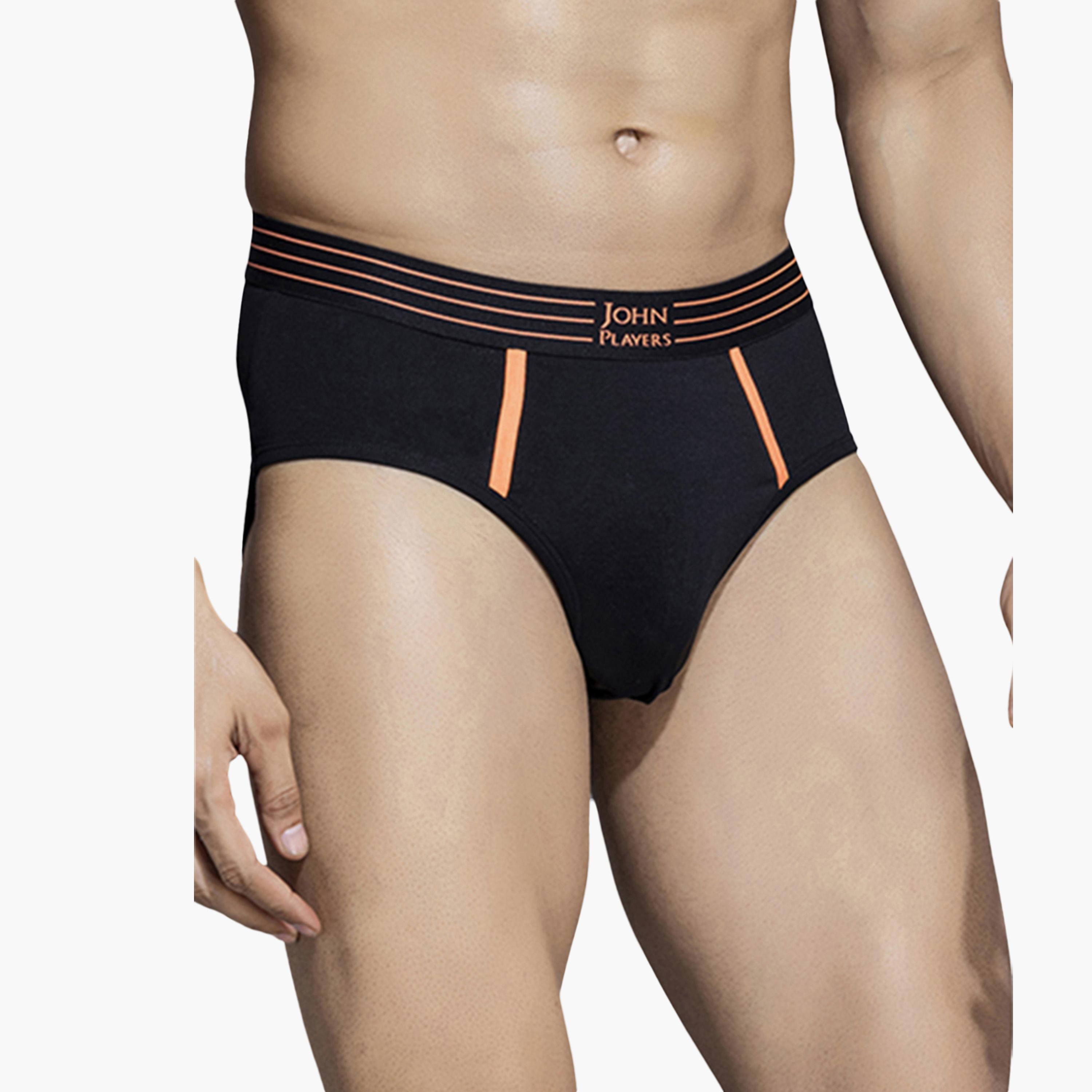 John Player Pack of 2 Brand Print Waistband Men's Briefs-men-clothing-innerwear-underwear-image-3