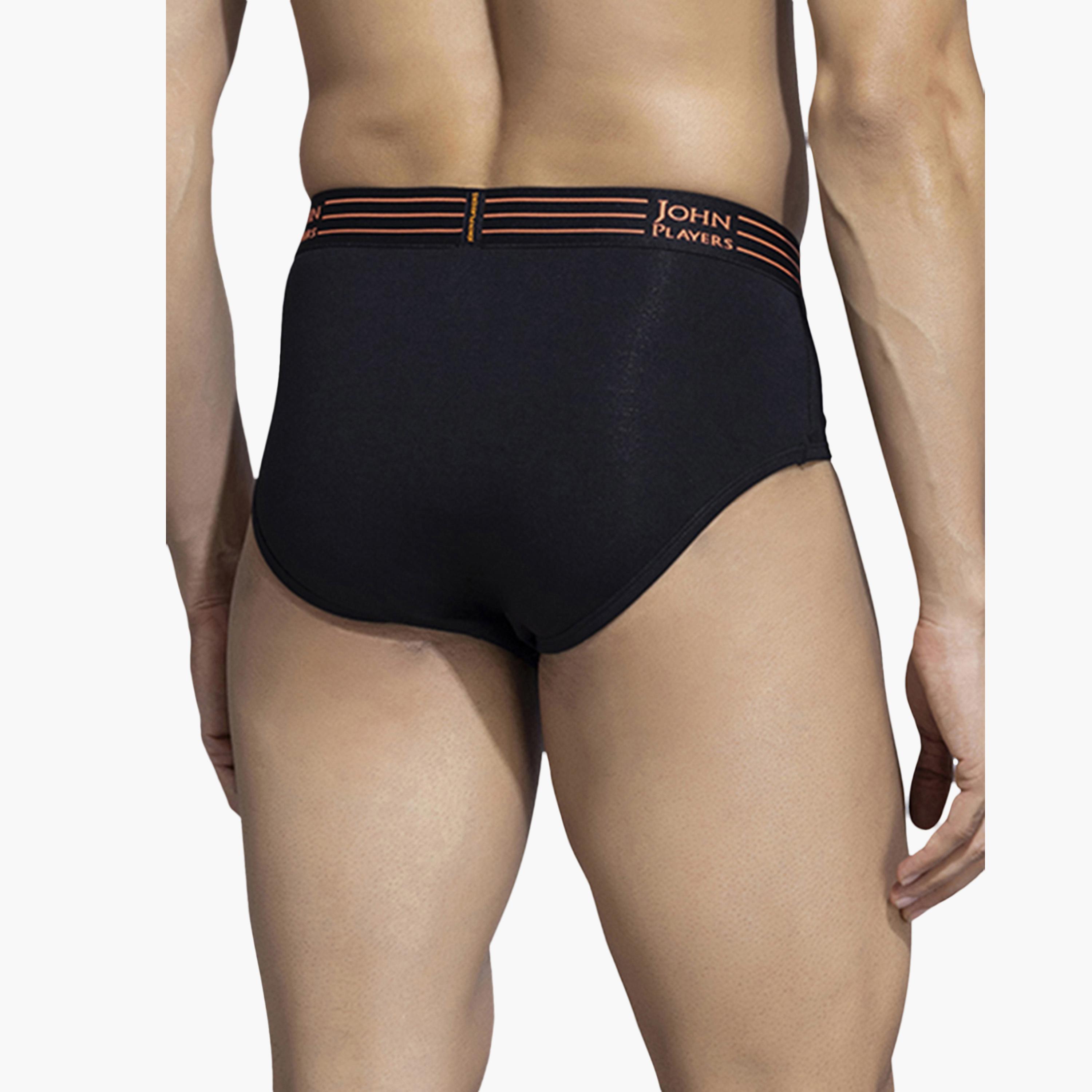 طقم قطعتين سراويل داخلية رجالية بخصر مطبوع بشعار الماركة من جون بلاير-men-clothing-innerwear-underwear-image-4