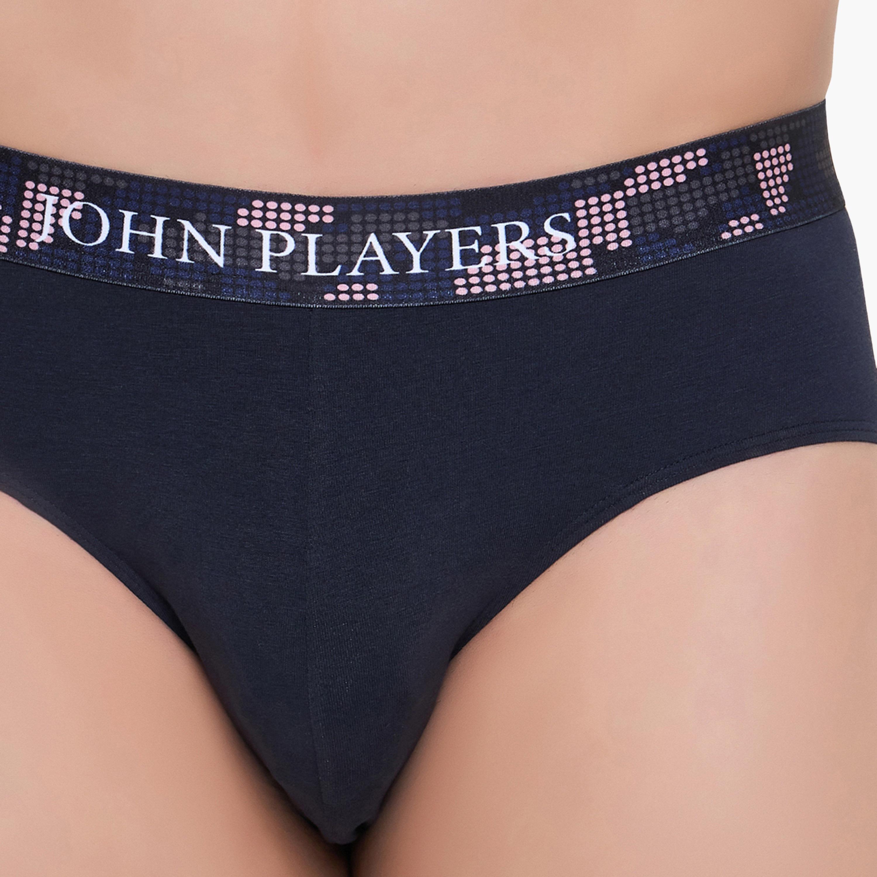 John Player Pack of 2 Brand Print Waistband Men's Briefs-men-clothing-innerwear-underwear-image-5