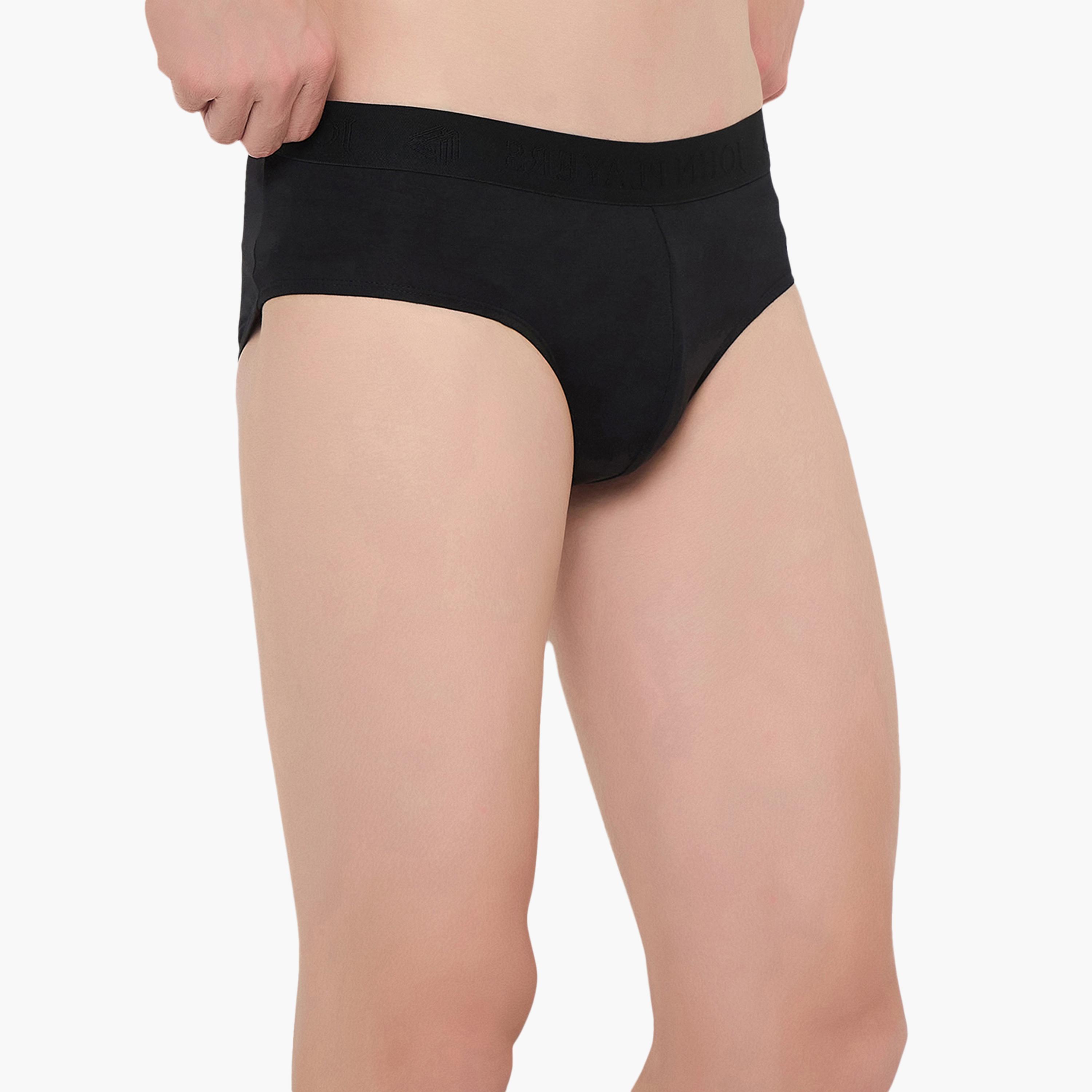 John Player Pack of 2 Brand Print Waistband Men's Briefs-men-clothing-innerwear-underwear-image-3