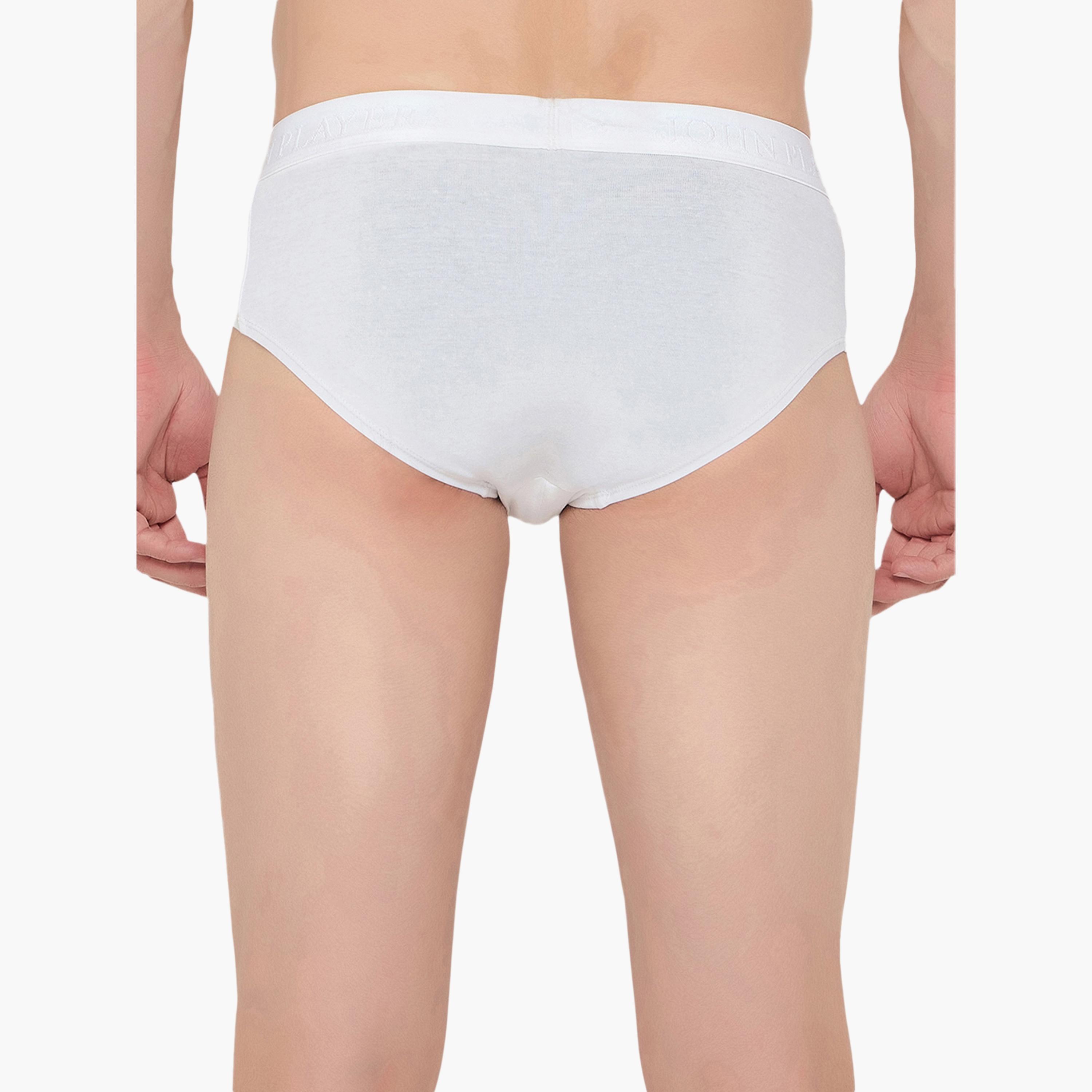 John Player Pack of 2 Brand Print Waistband Men's Briefs-men-clothing-innerwear-underwear-image-4