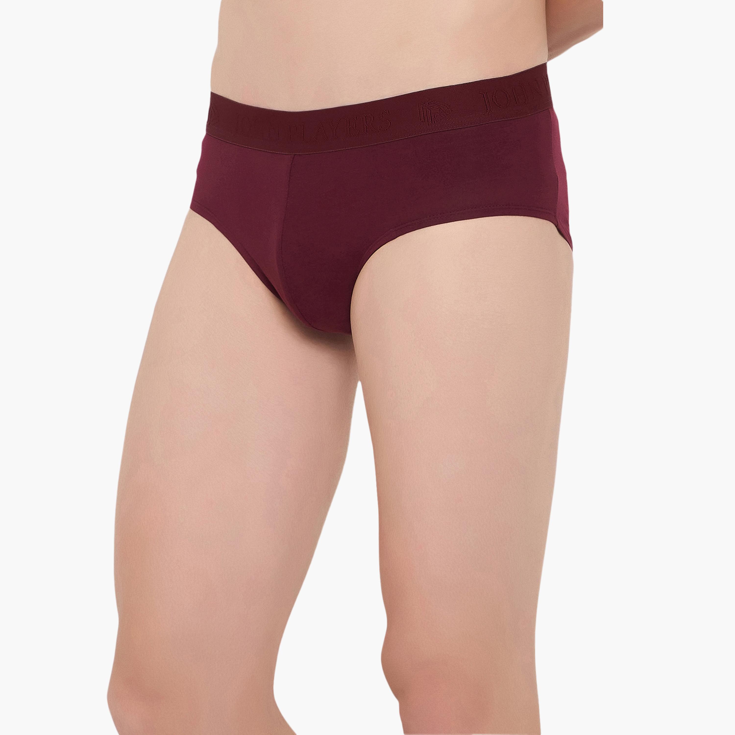 طقم قطعتين سراويل داخلية رجالية بخصر مطبوع بشعار الماركة من جون بلاير-men-clothing-innerwear-underwear-image-2