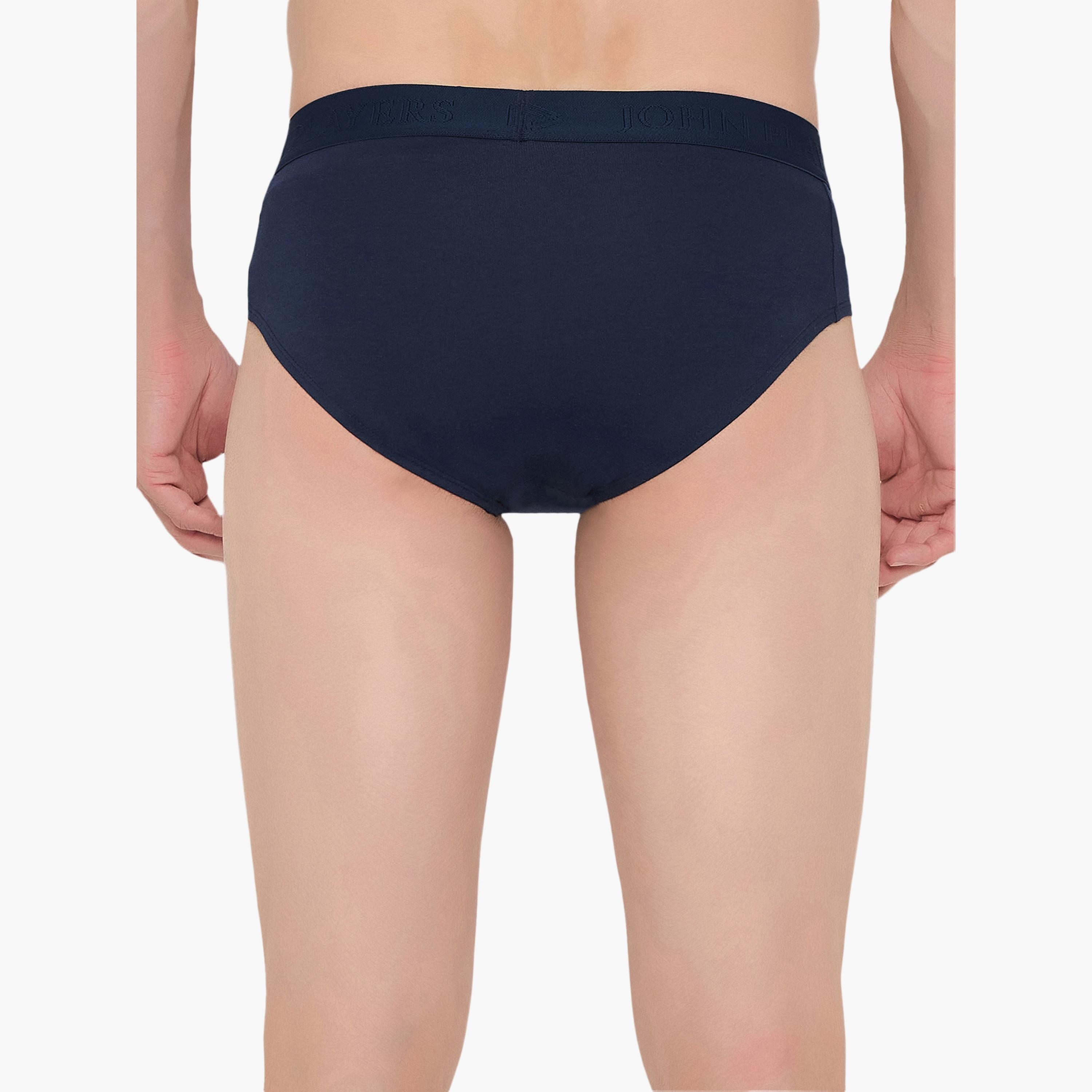 طقم قطعتين سراويل داخلية رجالية بخصر مطبوع بشعار الماركة من جون بلاير-men-clothing-innerwear-underwear-image-5