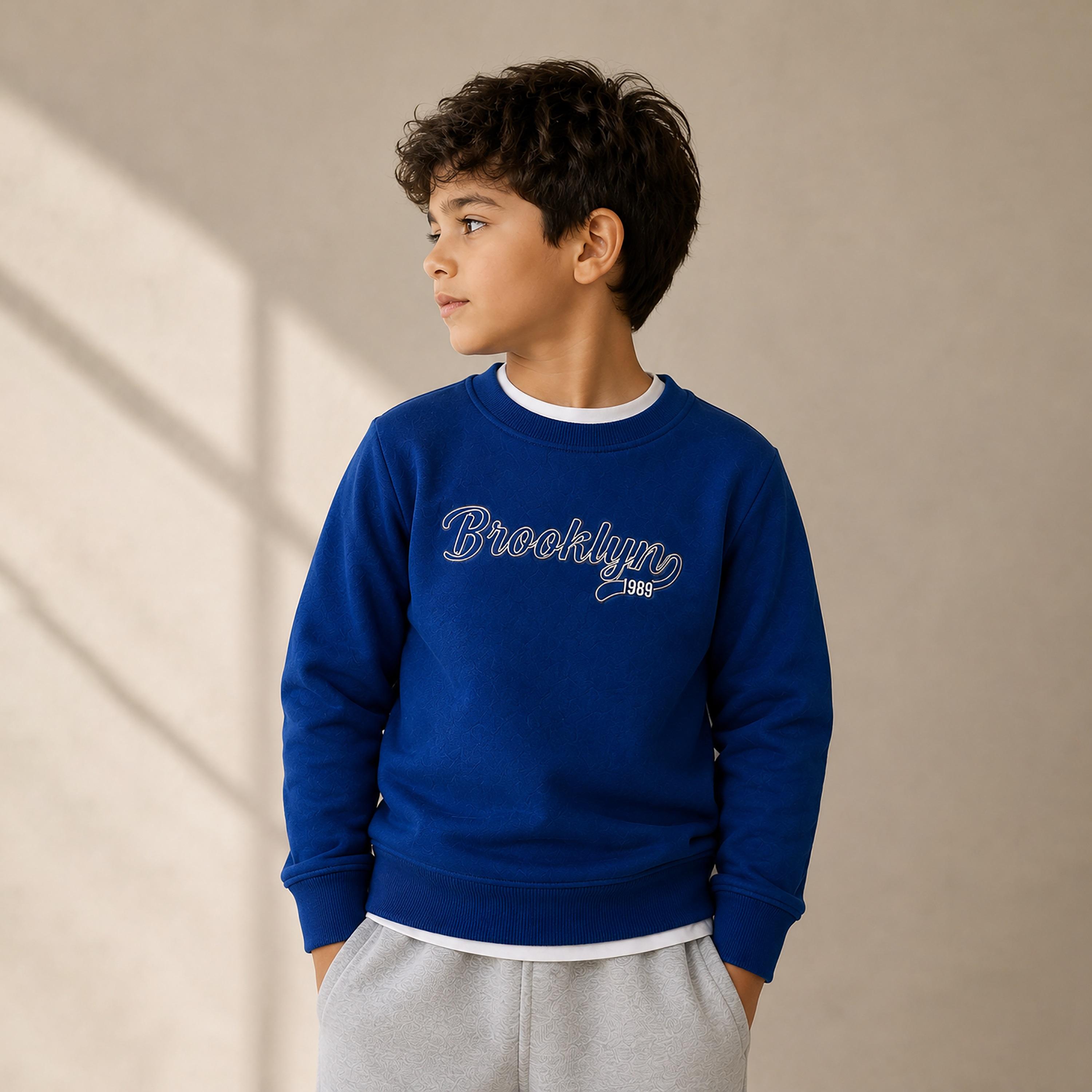 Victor and Jane Embroidered Long Sleeves Crew Neck Sweatshirt-boys-clothing-sweatshirts-image-1