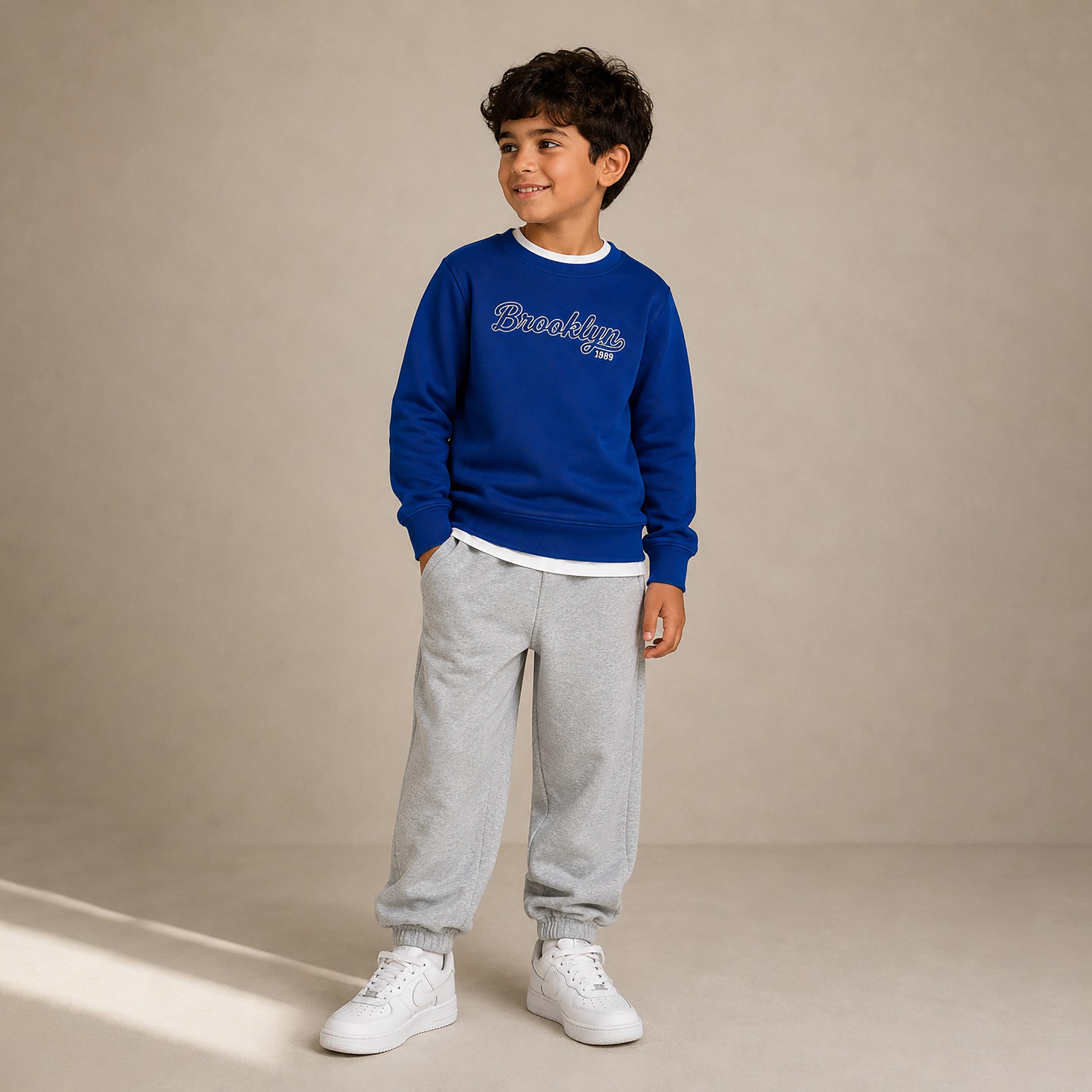Victor and Jane Embroidered Long Sleeves Crew Neck Sweatshirt-boys-clothing-sweatshirts-image-2