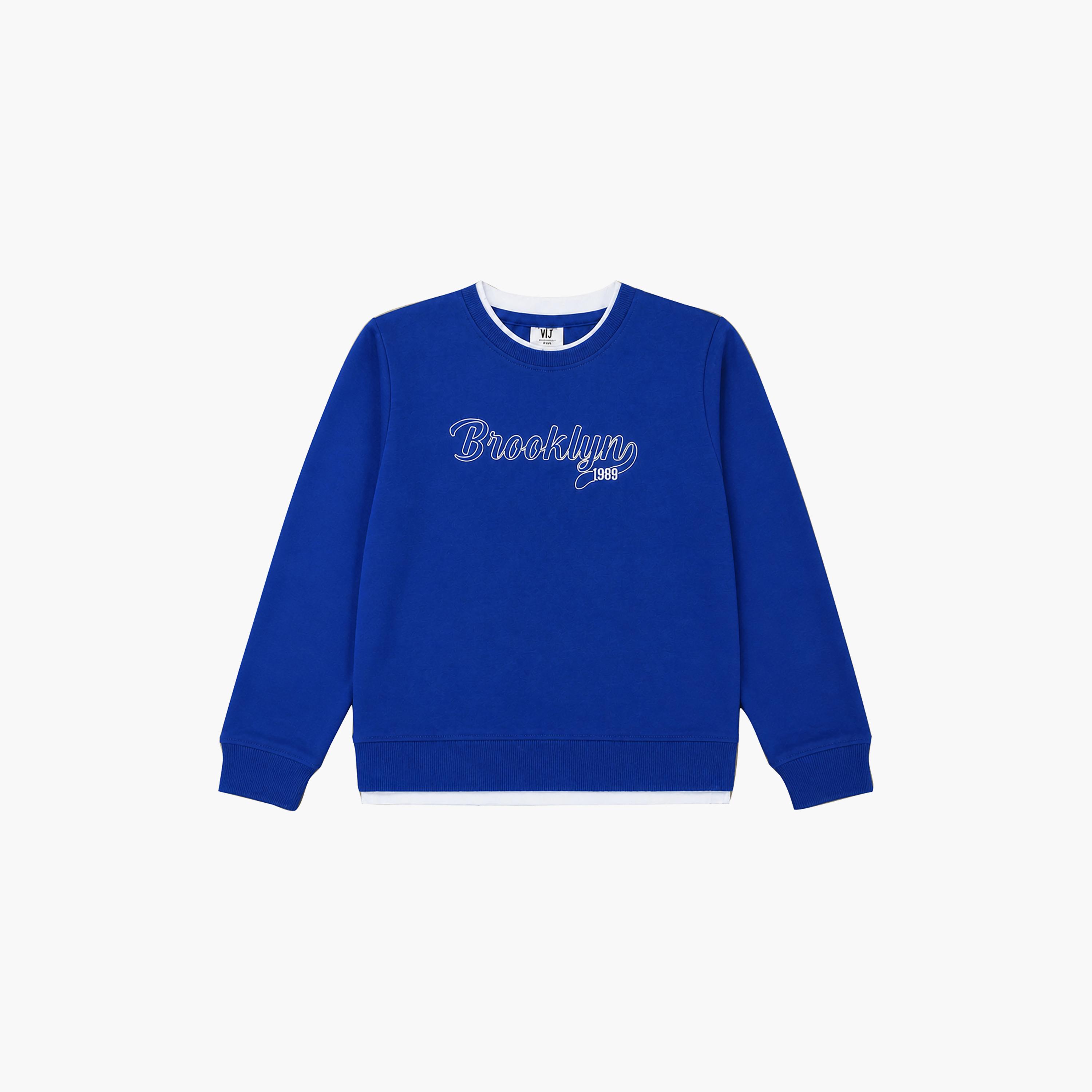 Victor and Jane Embroidered Long Sleeves Crew Neck Sweatshirt-boys-clothing-sweatshirts-image-4