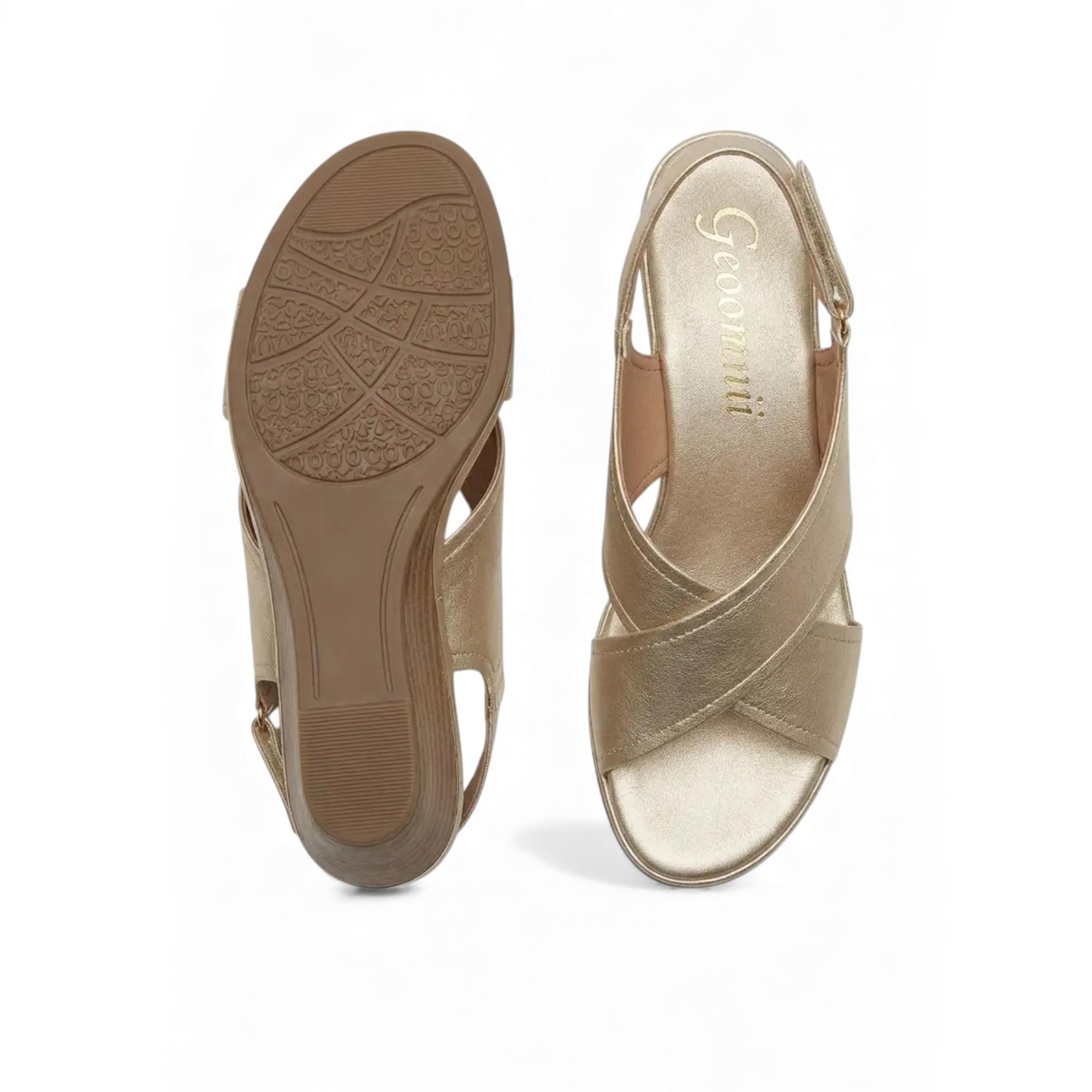 جيومني - صندل زيايليا بكعب إسفيني ومشبك وحلقة للنساء | JJ0311-3-LTGOLD-women-shoes-sandals-heeled-image-3