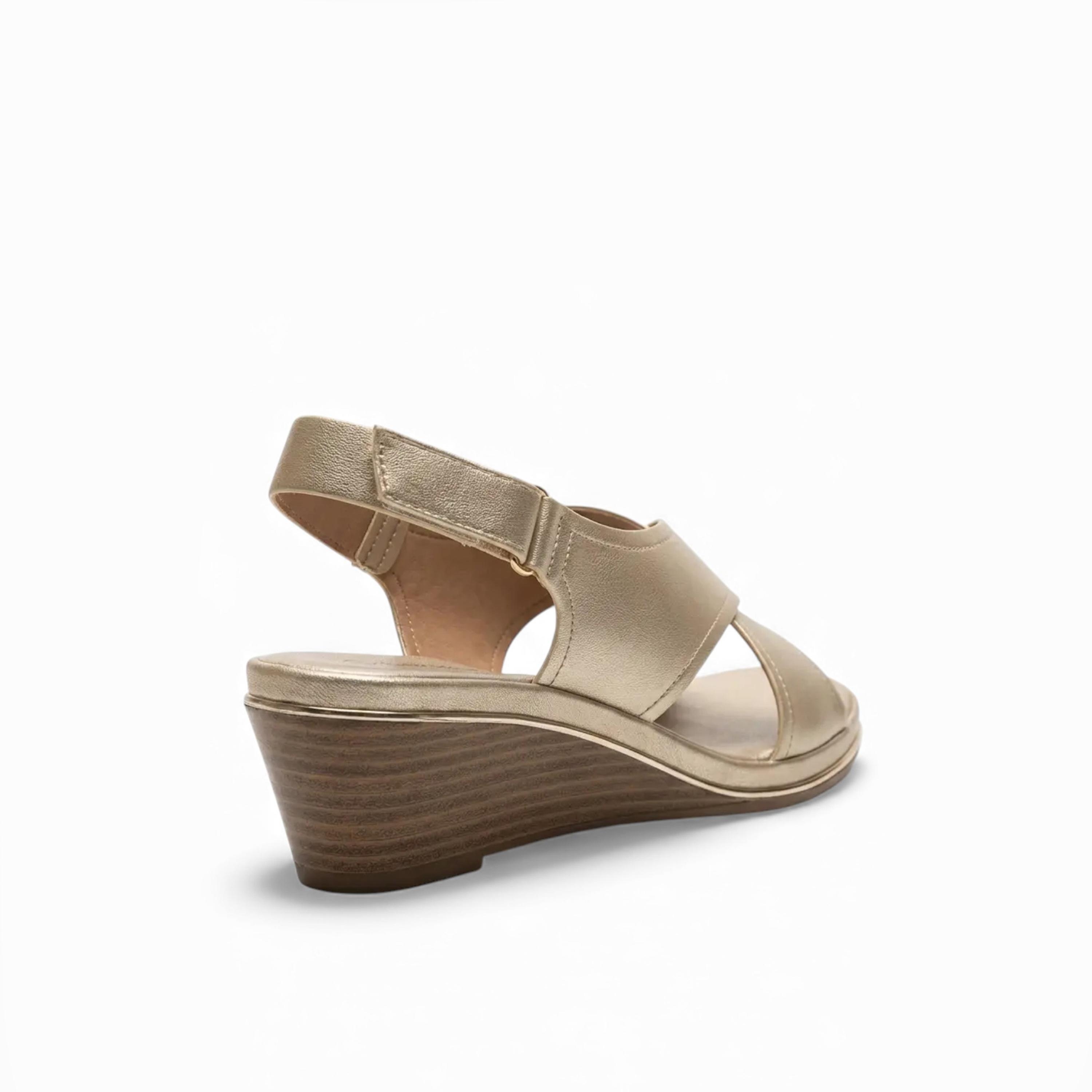 Geoomnii Women's Hook & Loop Zeaielea Wedge Strap Sandals | JJ0311-3-LTGOLD-women-shoes-sandals-heeled-image-5