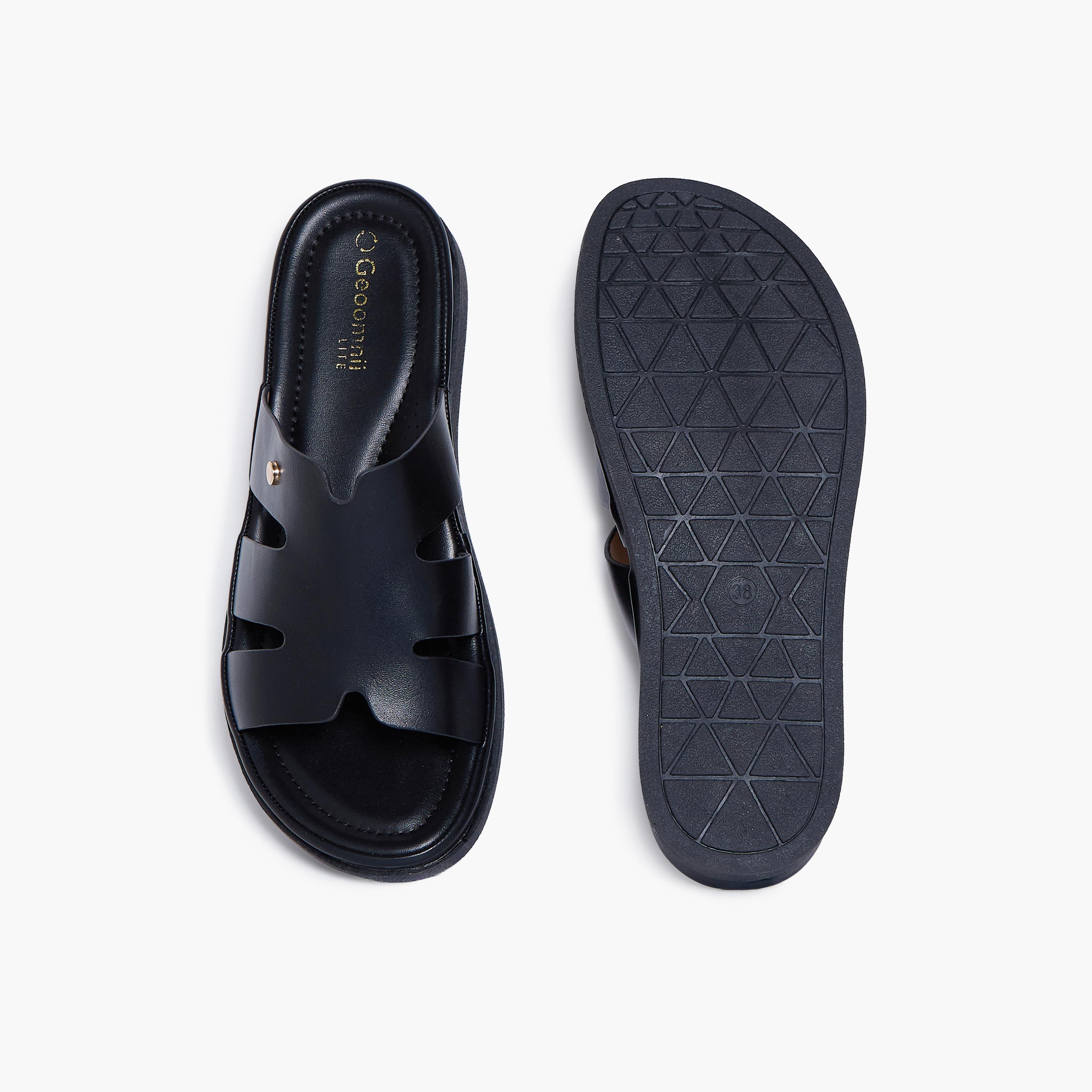 جيومني - صندل سيرا مسطح سهل الارتداء للنساء | JJ1601-KN-2-BLACK-women-shoes-sandals-flats-image-3