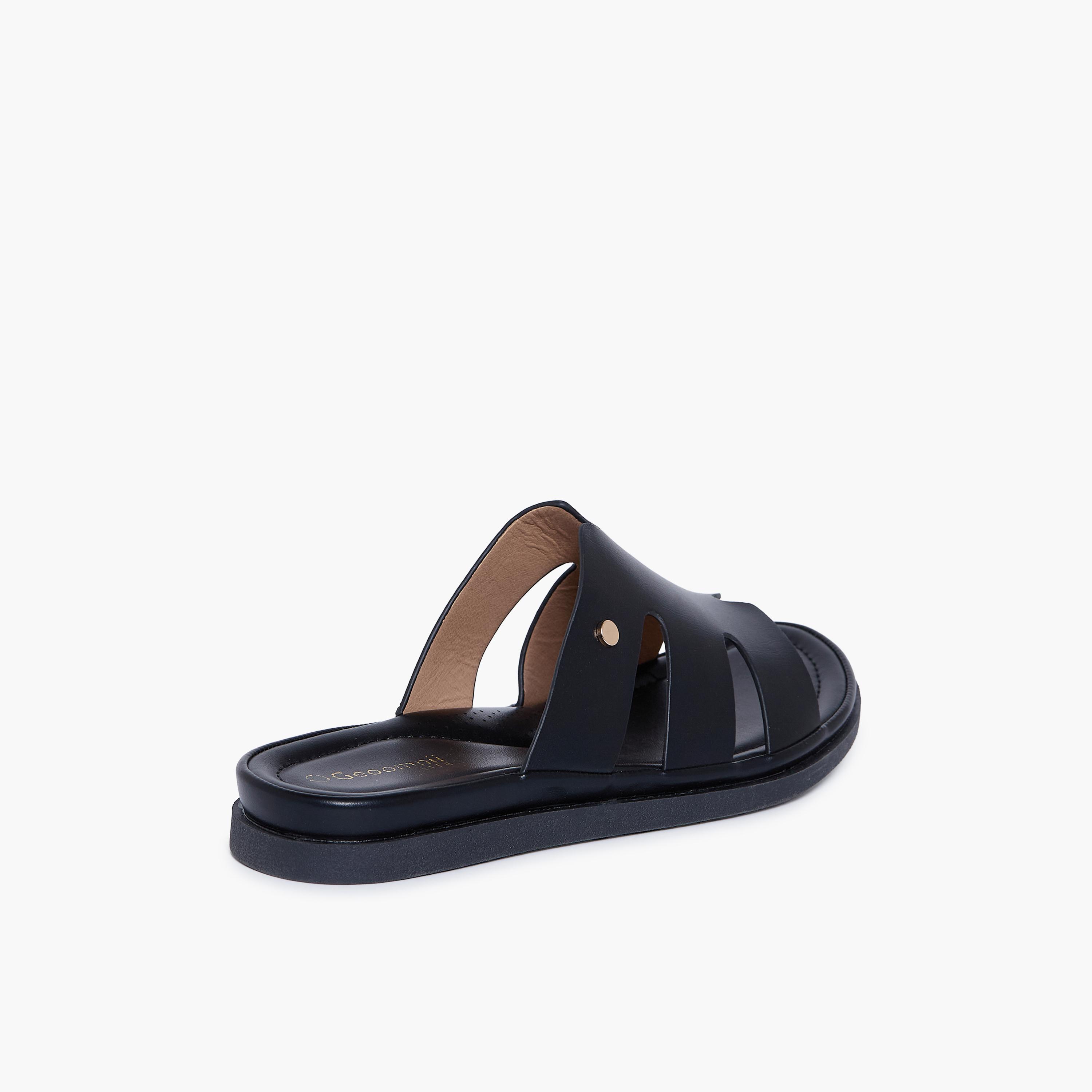 جيومني - صندل سيرا مسطح سهل الارتداء للنساء | JJ1601-KN-2-BLACK-women-shoes-sandals-flats-image-5